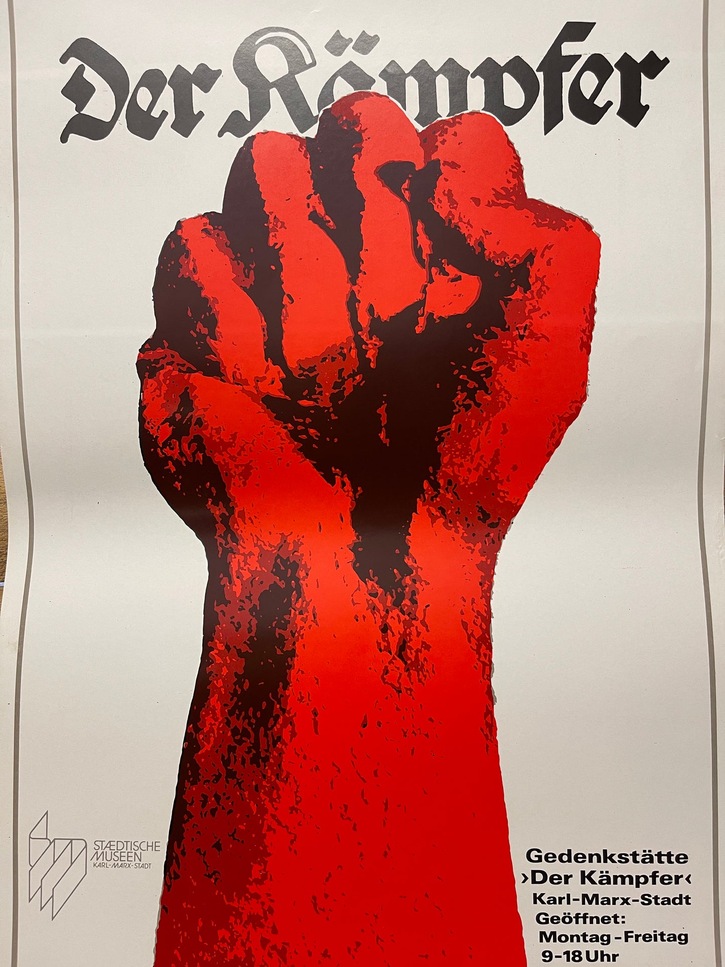 Rare Memorial Of The Fighter DDR Propaganda Poster 1976