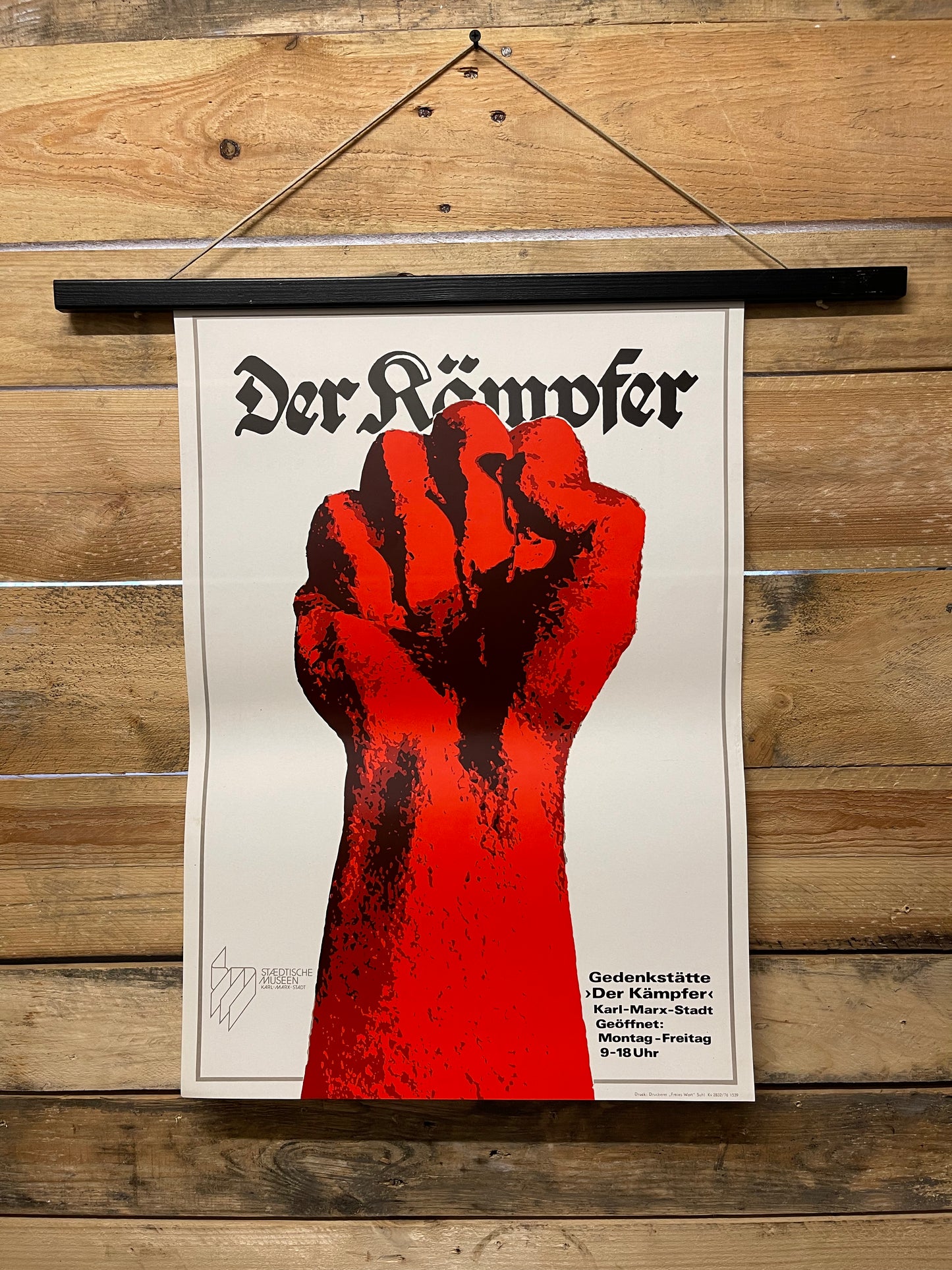 Rare Memorial Of The Fighter DDR Propaganda Poster 1976