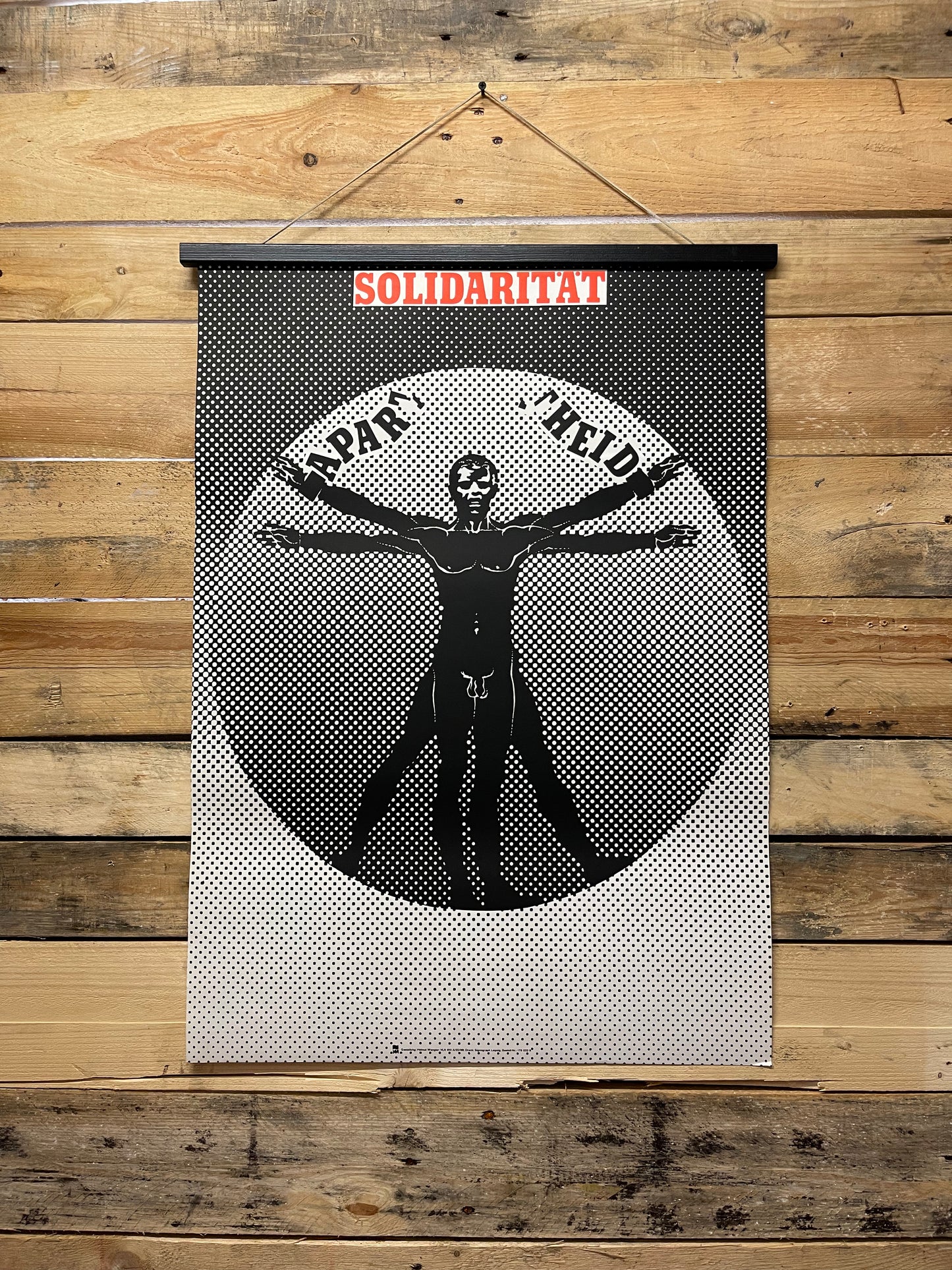 Ultra Rare 1980s DDR Solidarity Anti Apartheid Poster By Helmut Wengler