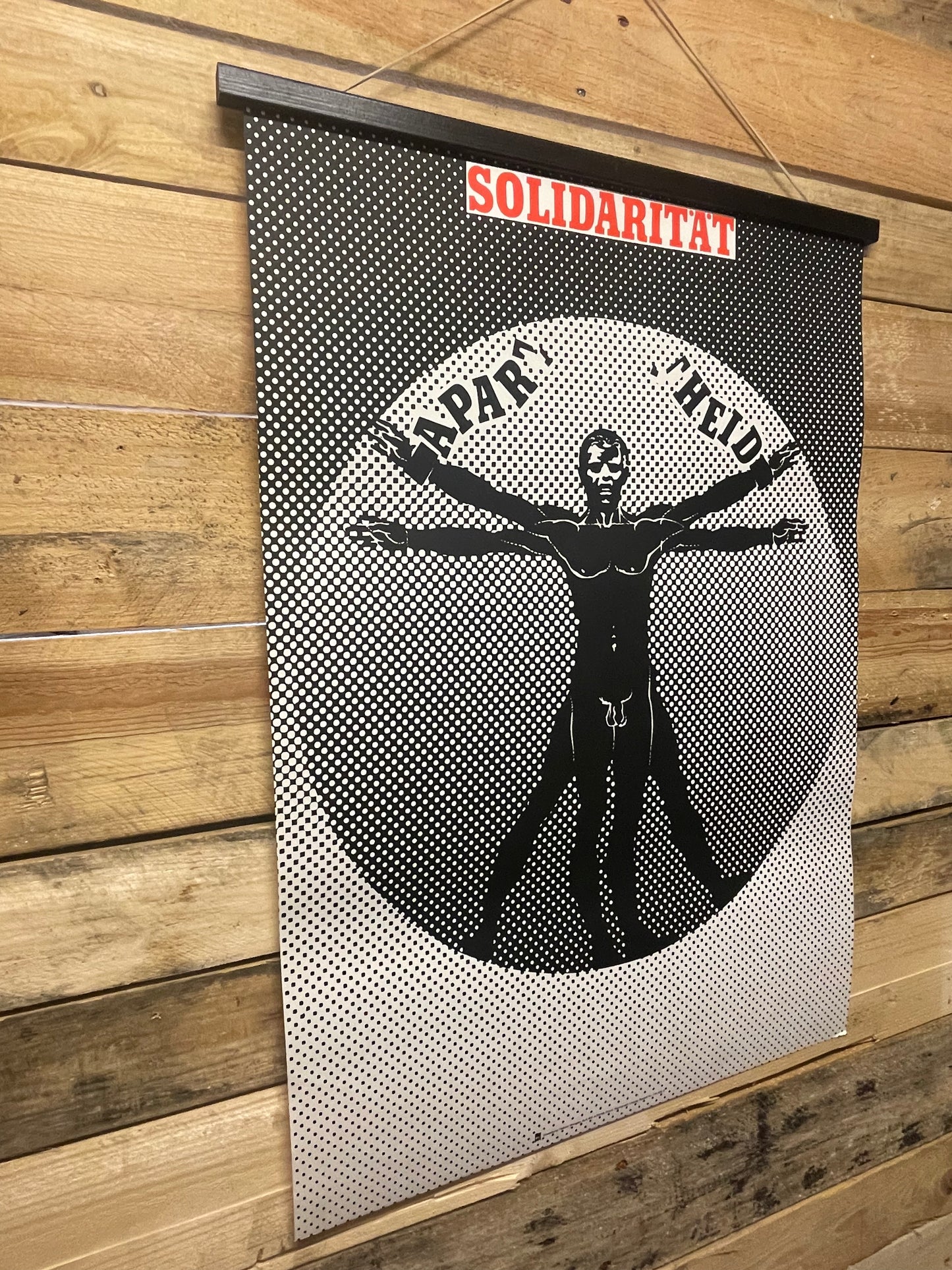 Ultra Rare 1980s DDR Solidarity Anti Apartheid Poster By Helmut Wengler