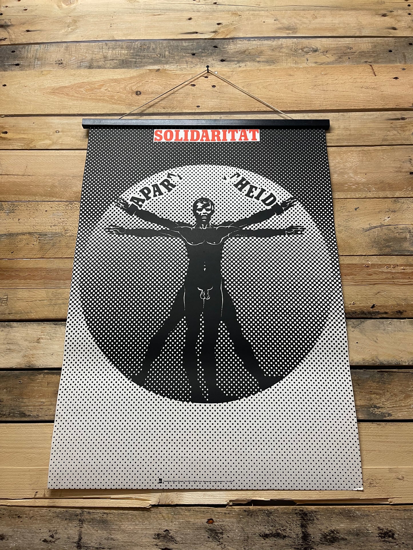 Ultra Rare 1980s DDR Solidarity Anti Apartheid Poster By Helmut Wengler