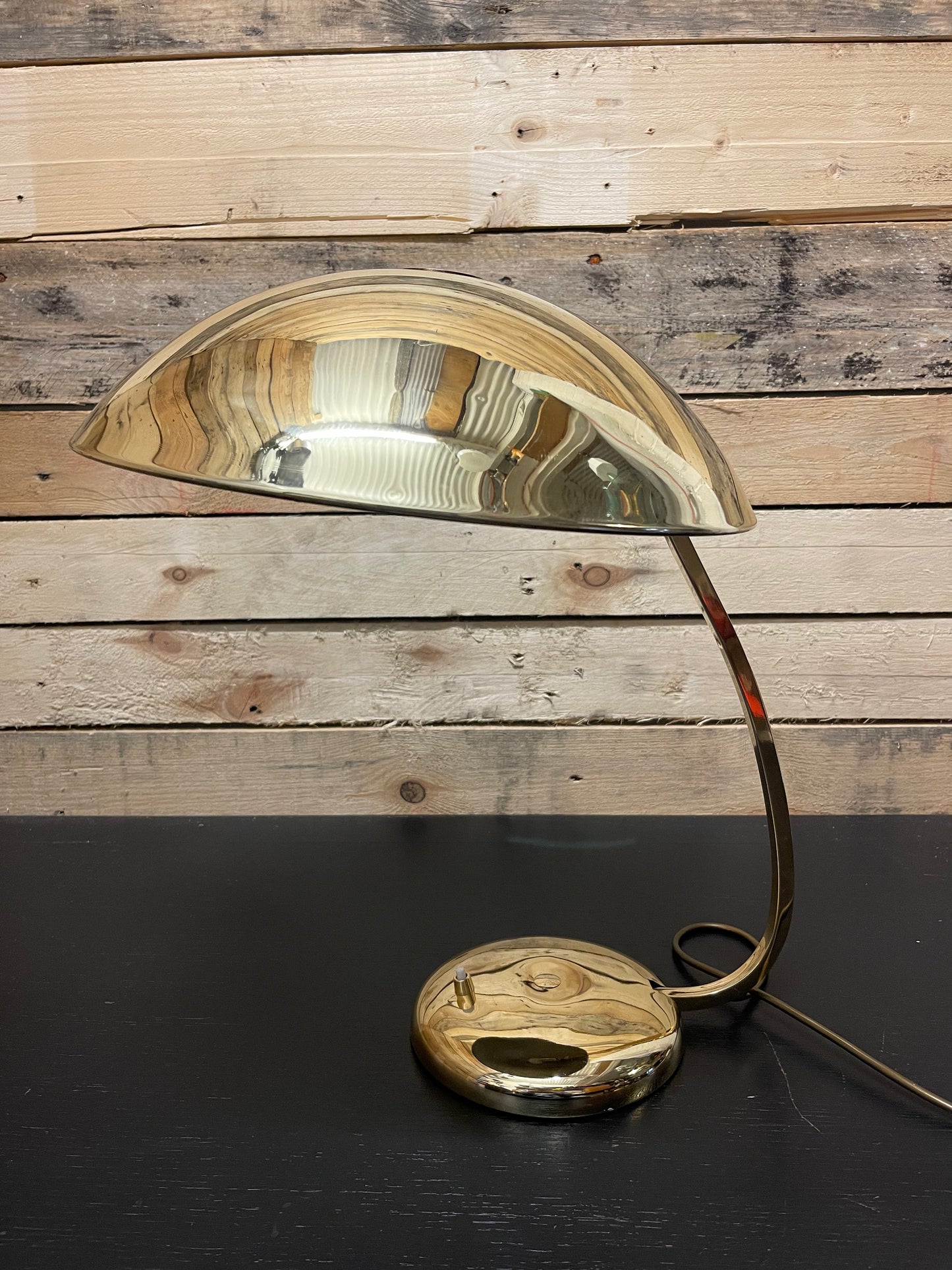 Large Brass 1950s Modernist Table Lamp By Helo Leuchten