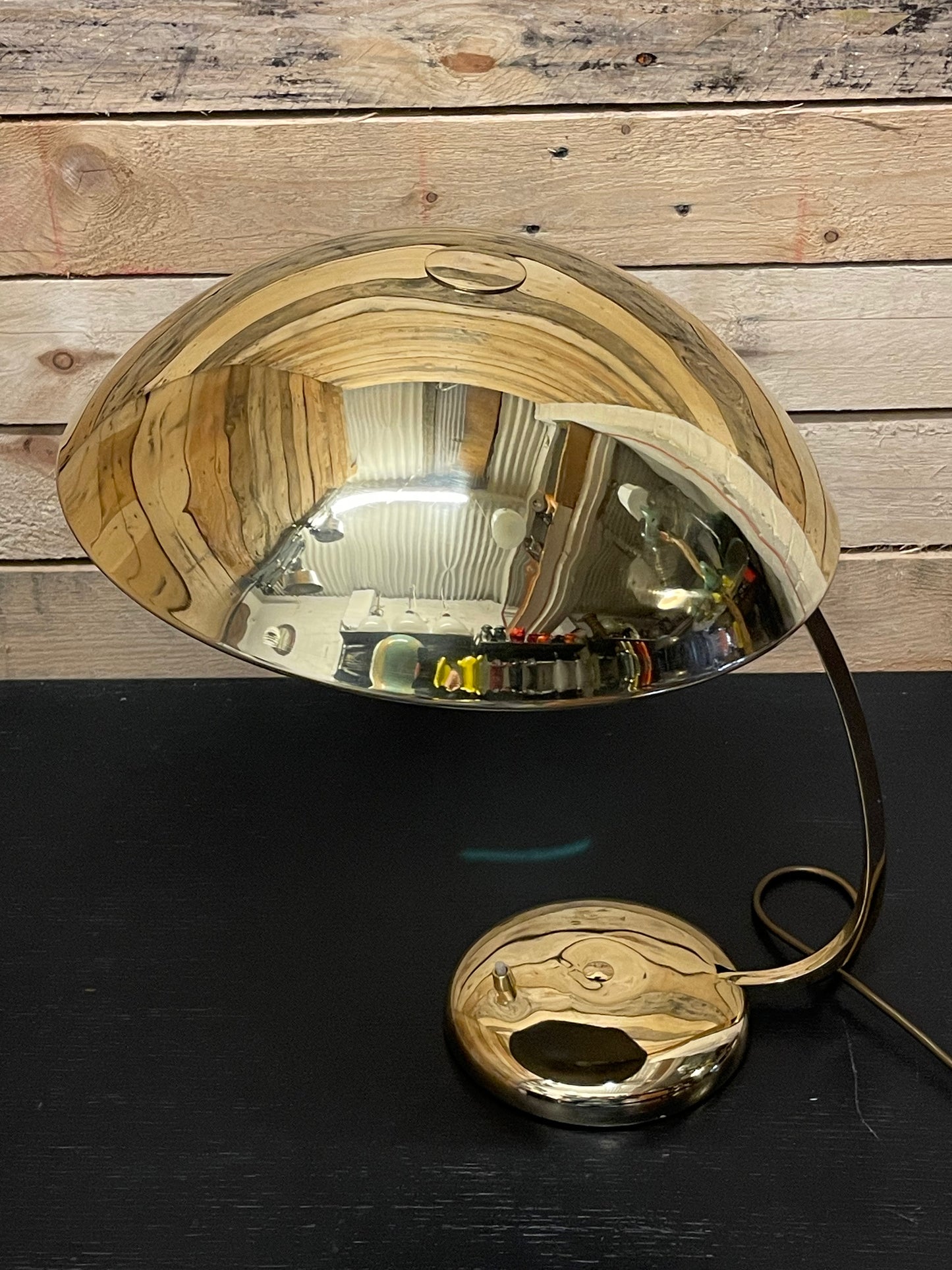 Large Brass 1950s Modernist Table Lamp By Helo Leuchten