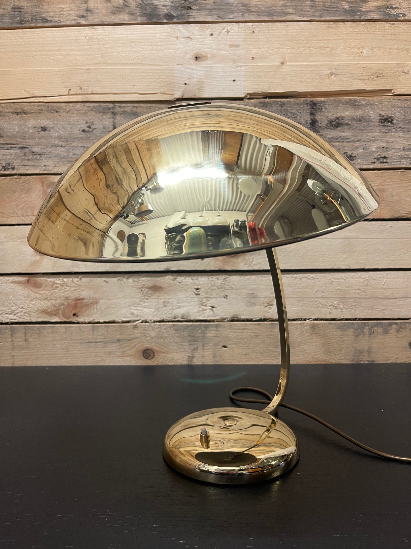 Large Brass 1950s Modernist Table Lamp By Helo Leuchten