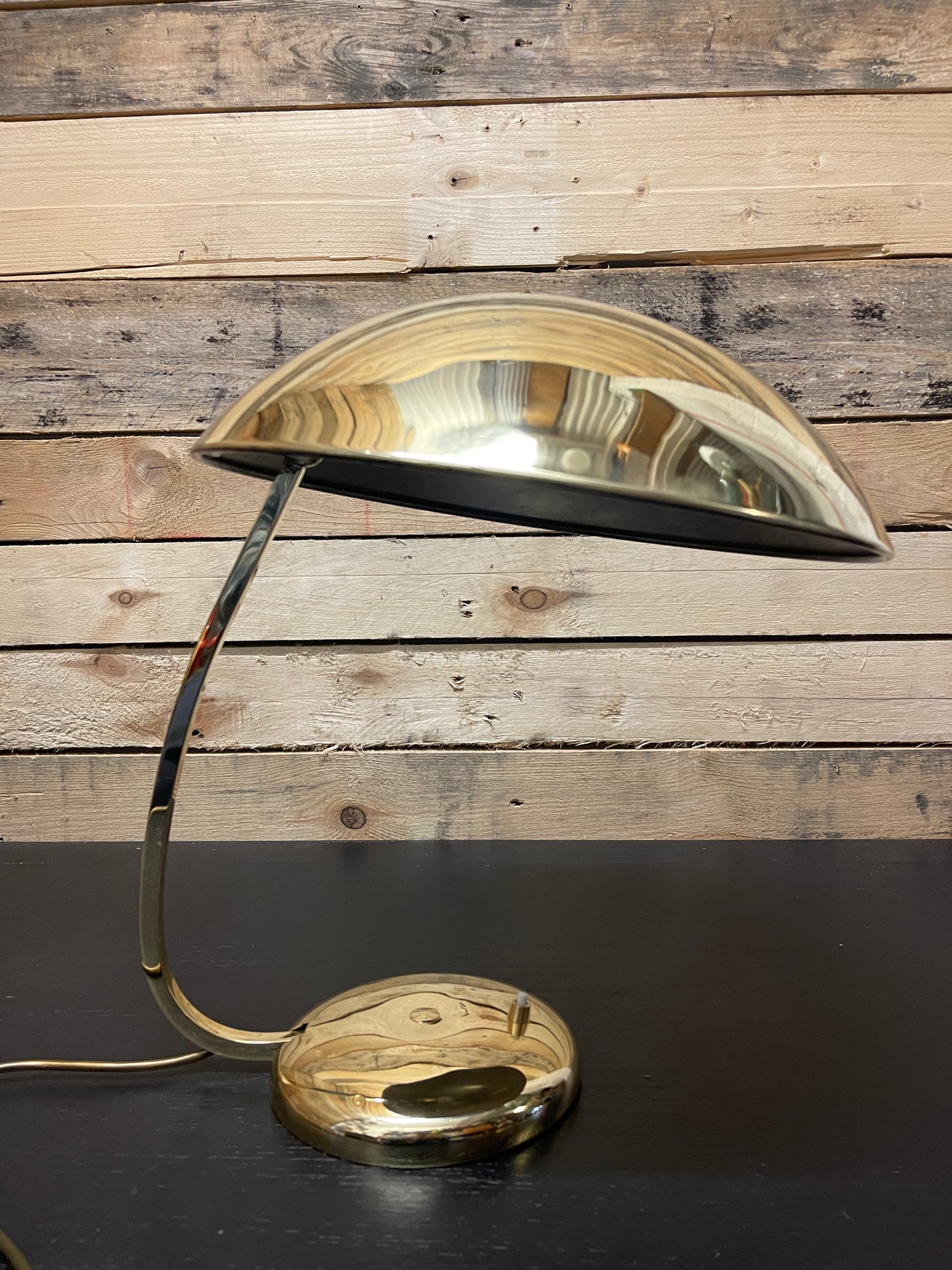 Large Brass 1950s Modernist Table Lamp By Helo Leuchten