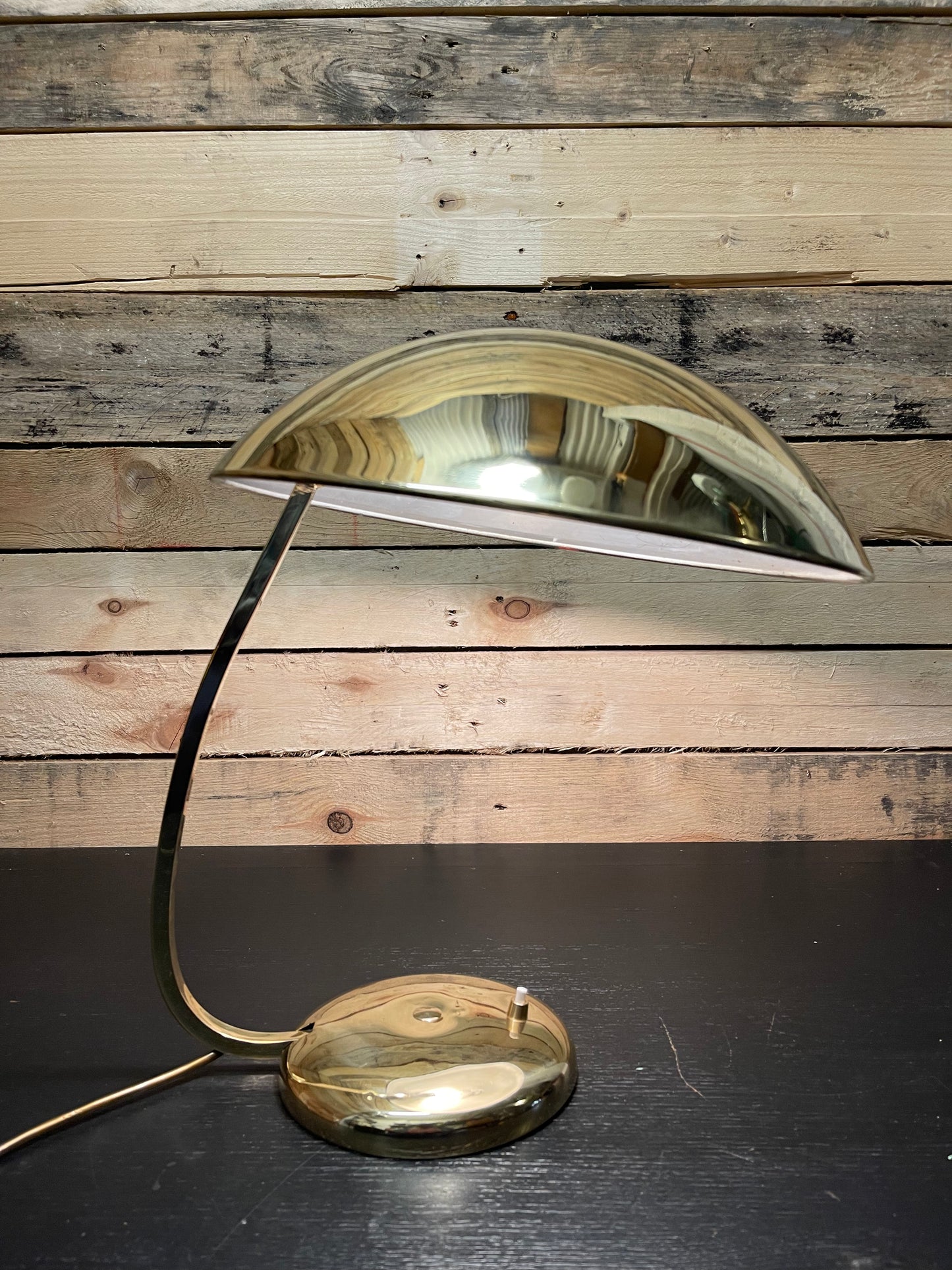 Large Brass 1950s Modernist Table Lamp By Helo Leuchten