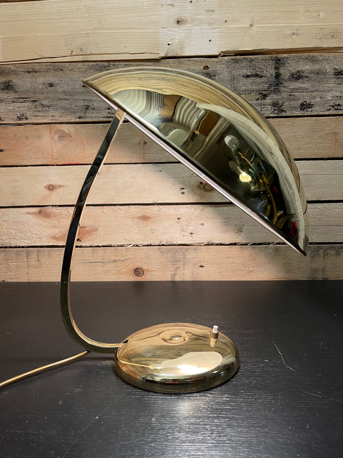 Large Brass 1950s Modernist Table Lamp By Helo Leuchten