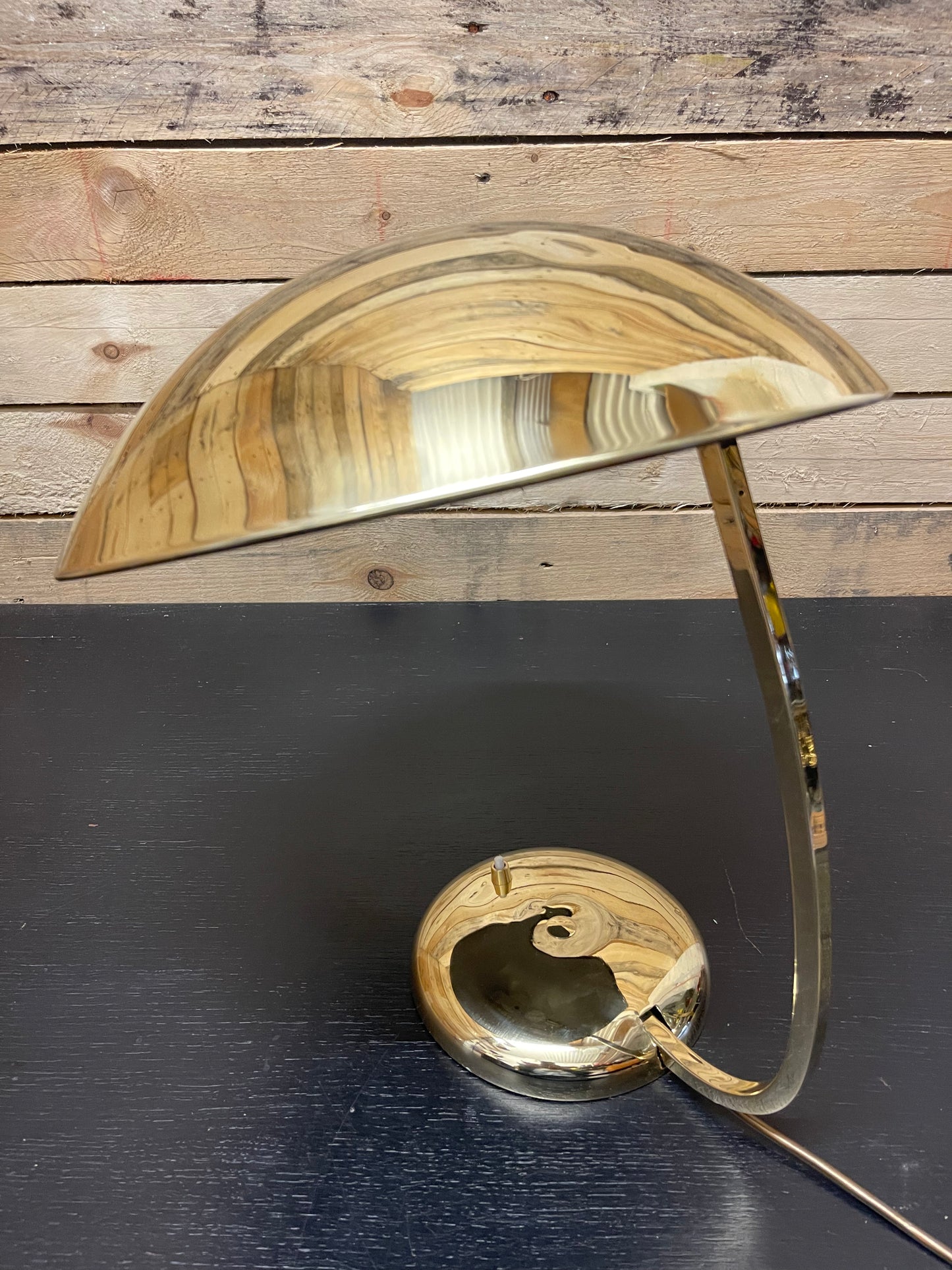 Large Brass 1950s Modernist Table Lamp By Helo Leuchten