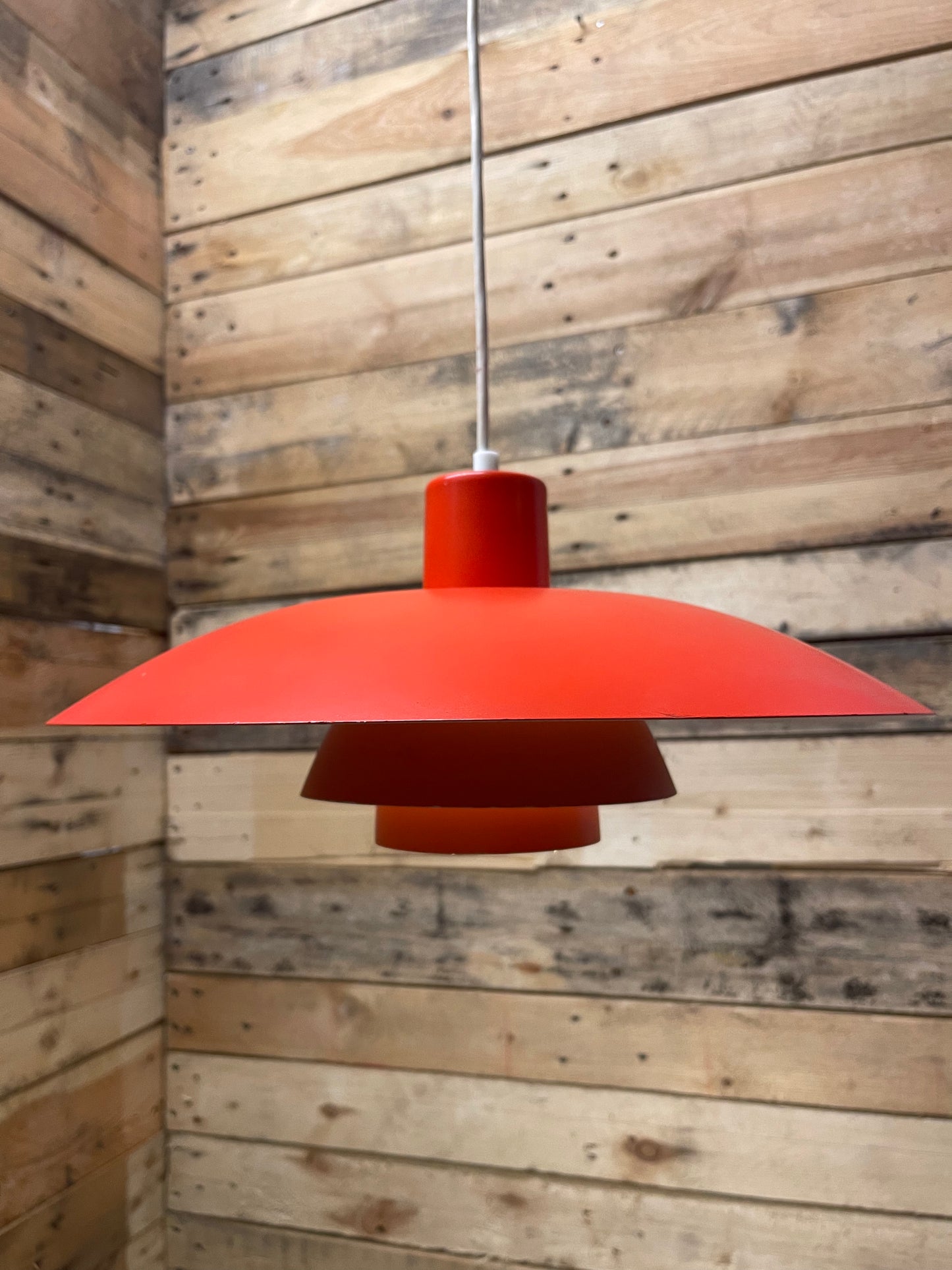 1960s Orange Model PH4 Pendant Light By Louis Poulson