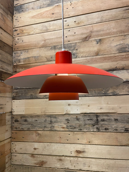1960s Orange Model PH4 Pendant Light By Louis Poulson