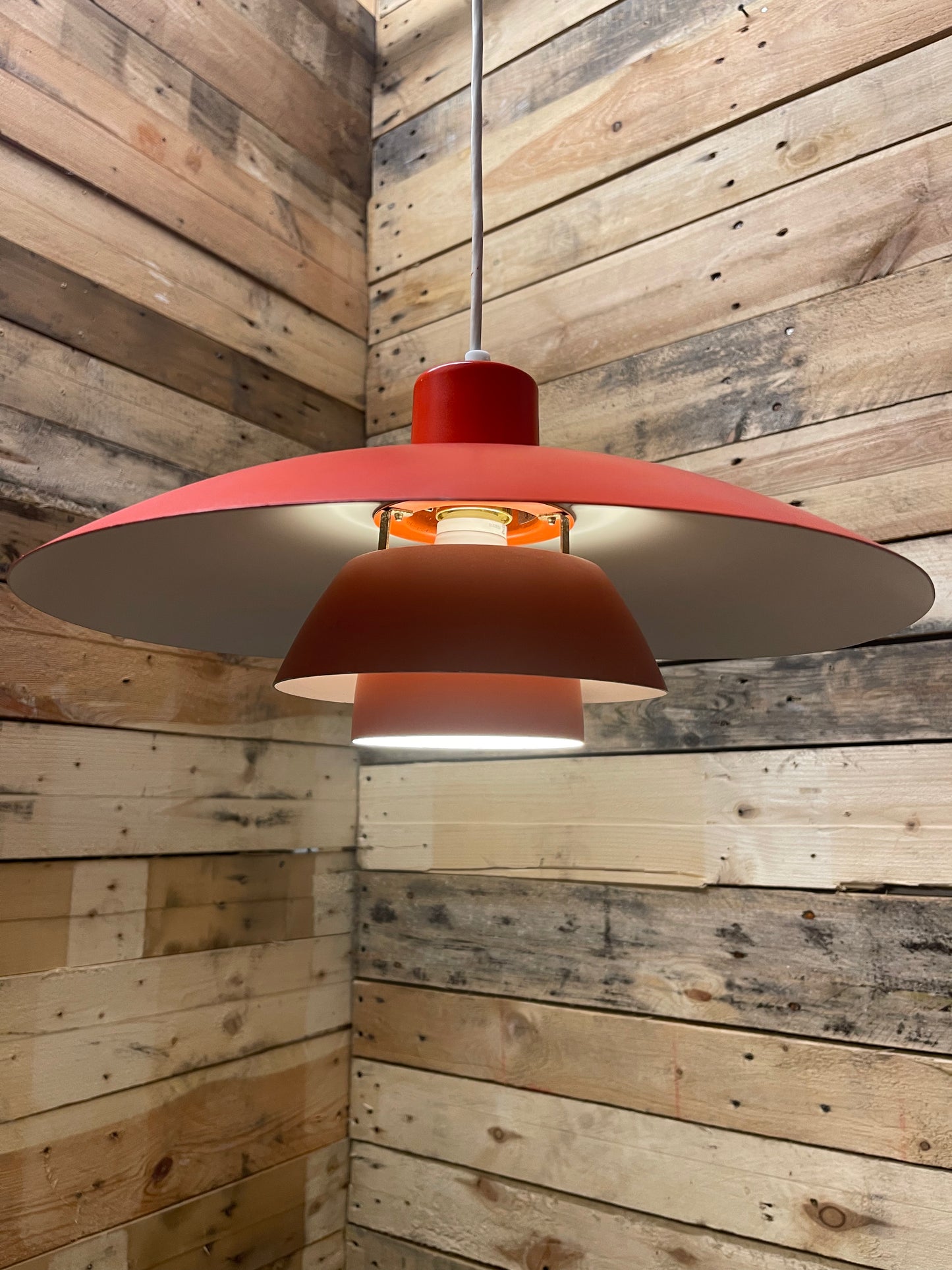 1960s Orange Model PH4 Pendant Light By Louis Poulson