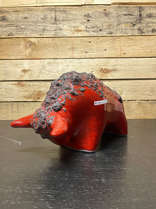 Otto Keramik Large Ceramic Bull West German Pottery Fat Lava