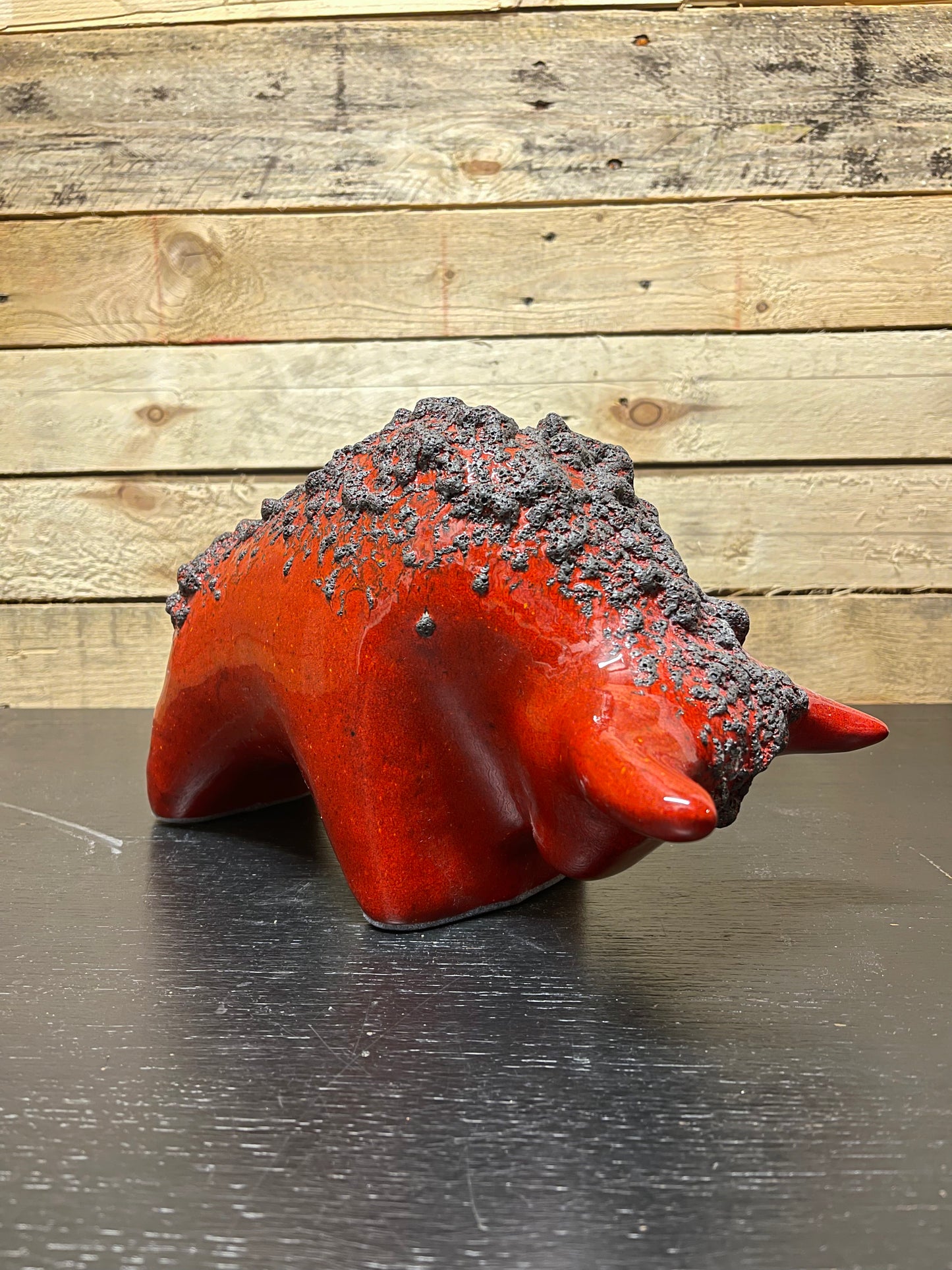 Otto Keramik Large Ceramic Bull West German Pottery Fat Lava