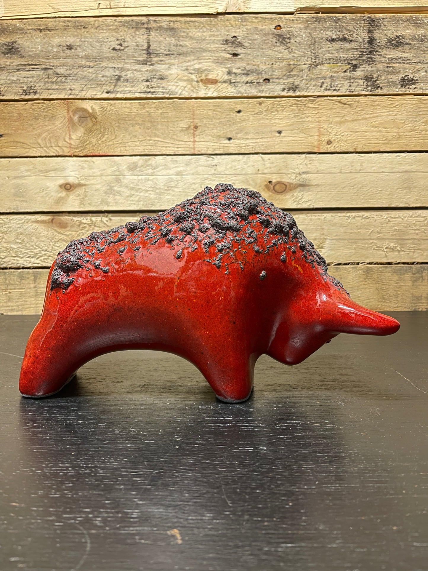 Otto Keramik Large Ceramic Bull West German Pottery Fat Lava