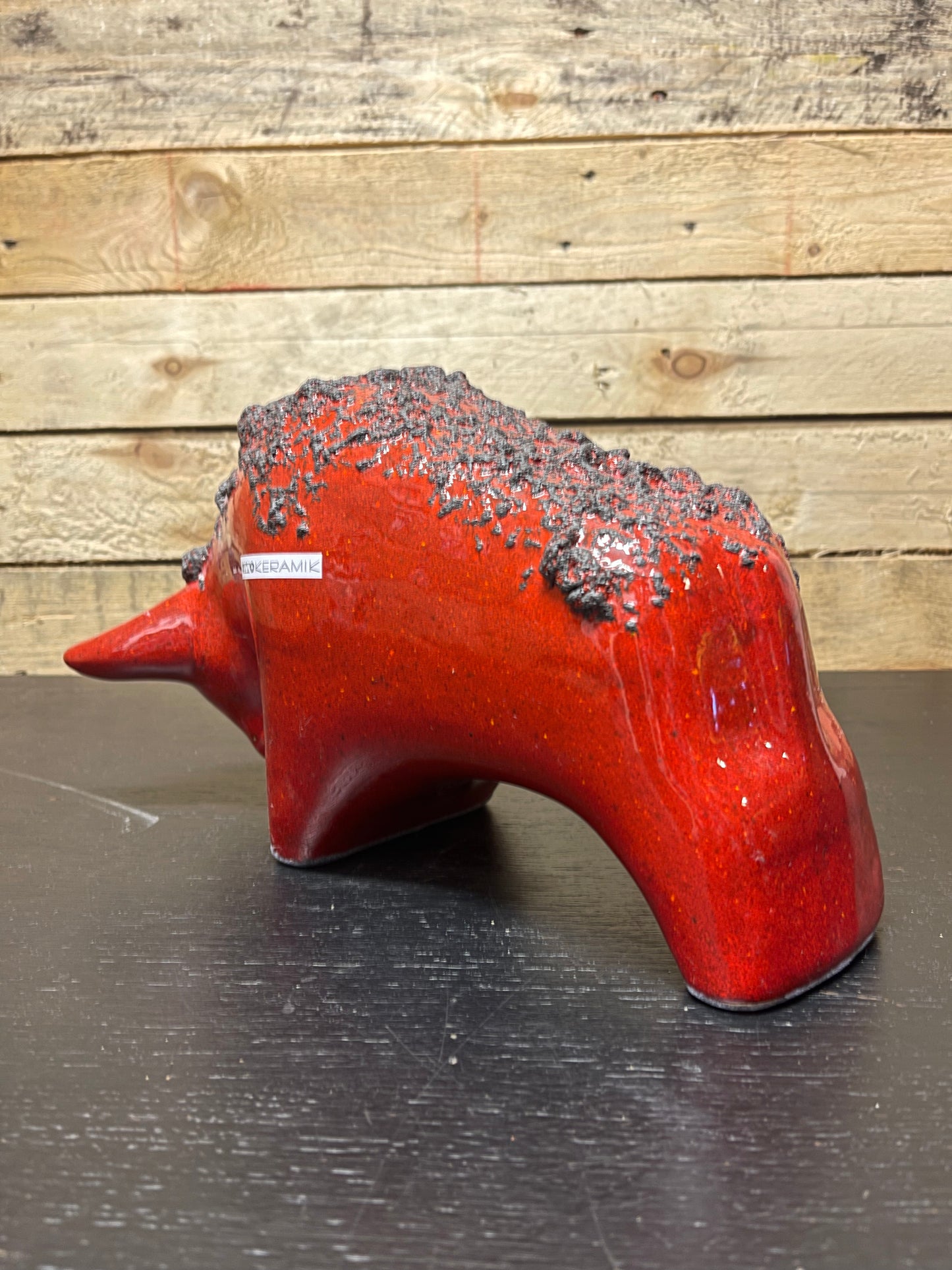 Otto Keramik Large Ceramic Bull West German Pottery Fat Lava