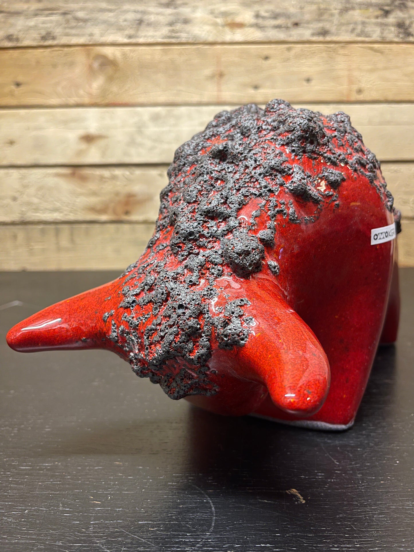 Otto Keramik Large Ceramic Bull West German Pottery Fat Lava