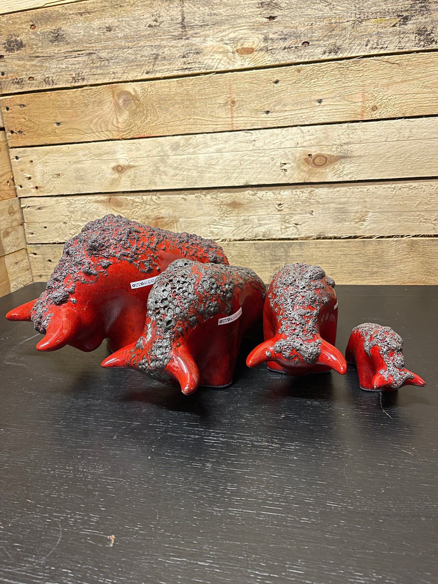 Otto Keramik Large Ceramic Bull West German Pottery Fat Lava