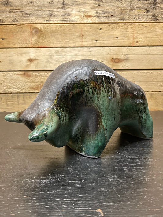 Otto Keramik Large Ceramic Bull West German Pottery Fat Lava