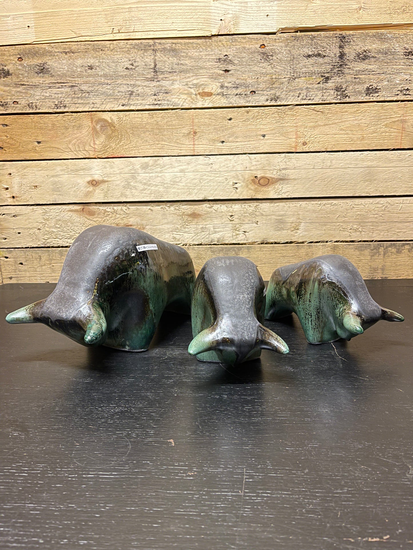 Otto Keramik Large Ceramic Bull West German Pottery Fat Lava