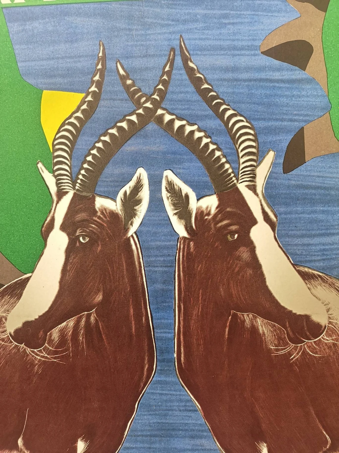 Vintage 1970s Tierpark Berlin Original Zoo Poster Advertising Of An Anteloppe