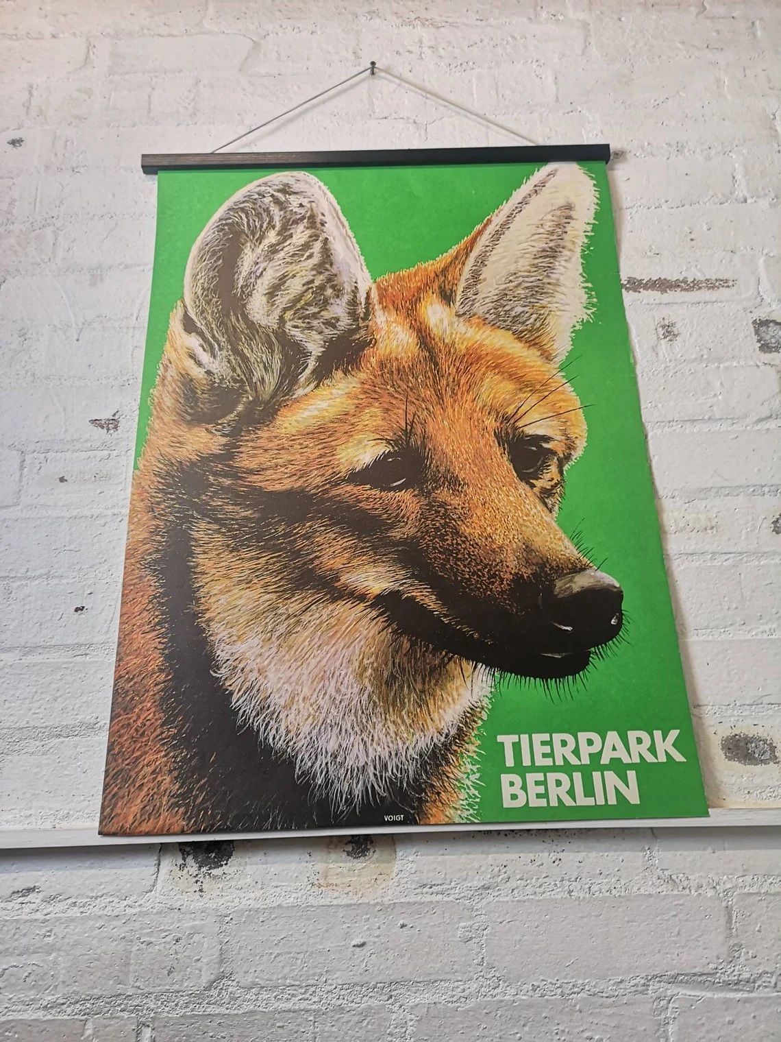 Vintage 1980s Tierpark Berlin Original Zoo Poster Advertising Of A Fox