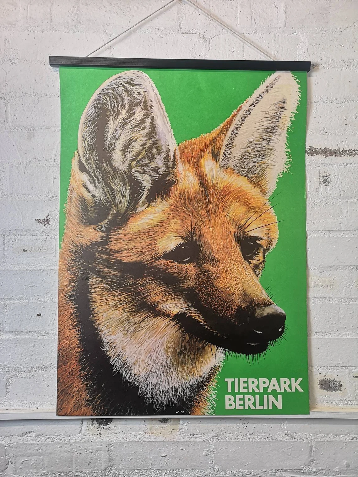 Vintage 1980s Tierpark Berlin Original Zoo Poster Advertising Of A Fox