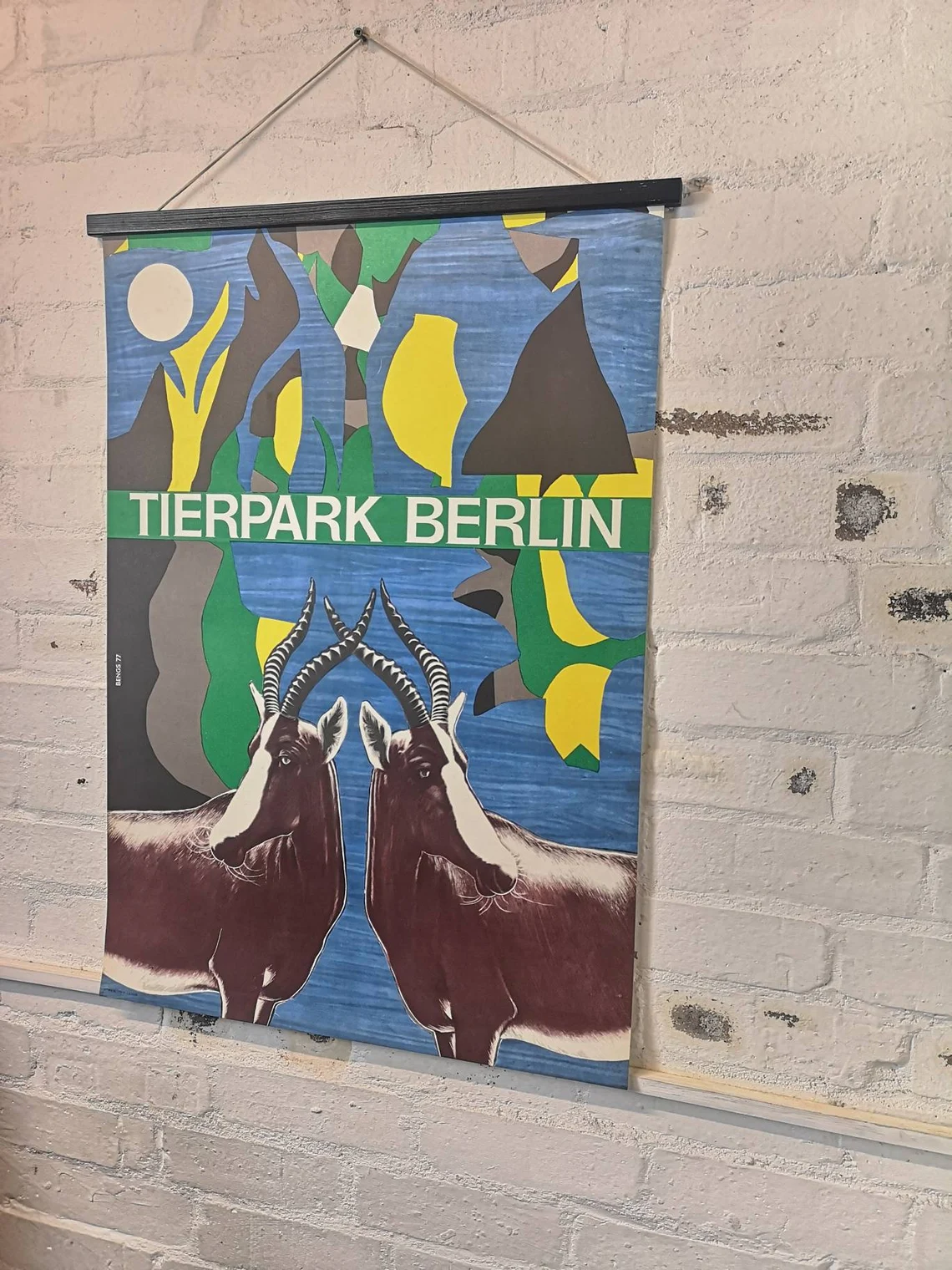 Vintage 1970s Tierpark Berlin Original Zoo Poster Advertising Of An Anteloppe