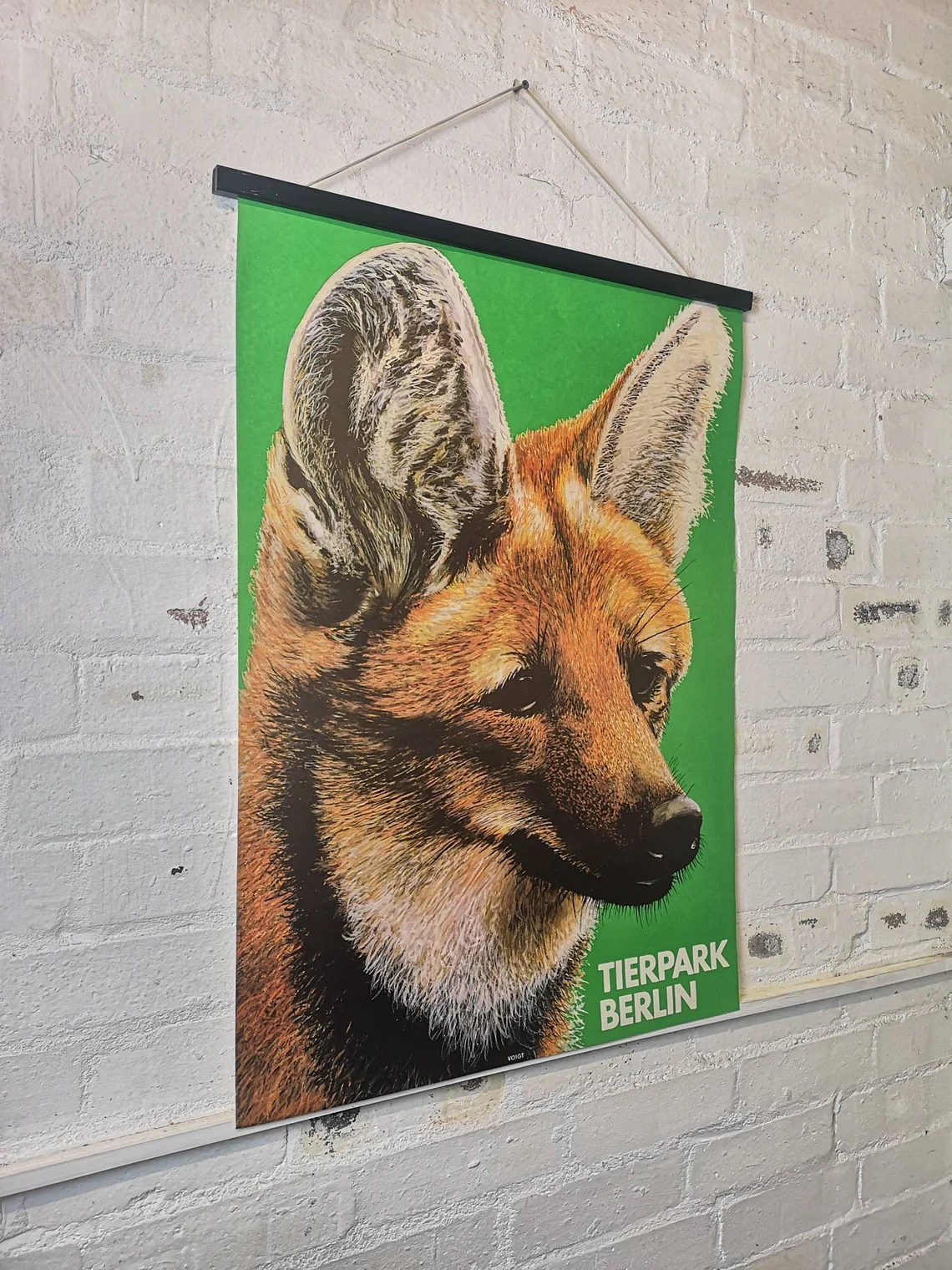 Vintage 1980s Tierpark Berlin Original Zoo Poster Advertising Of A Fox