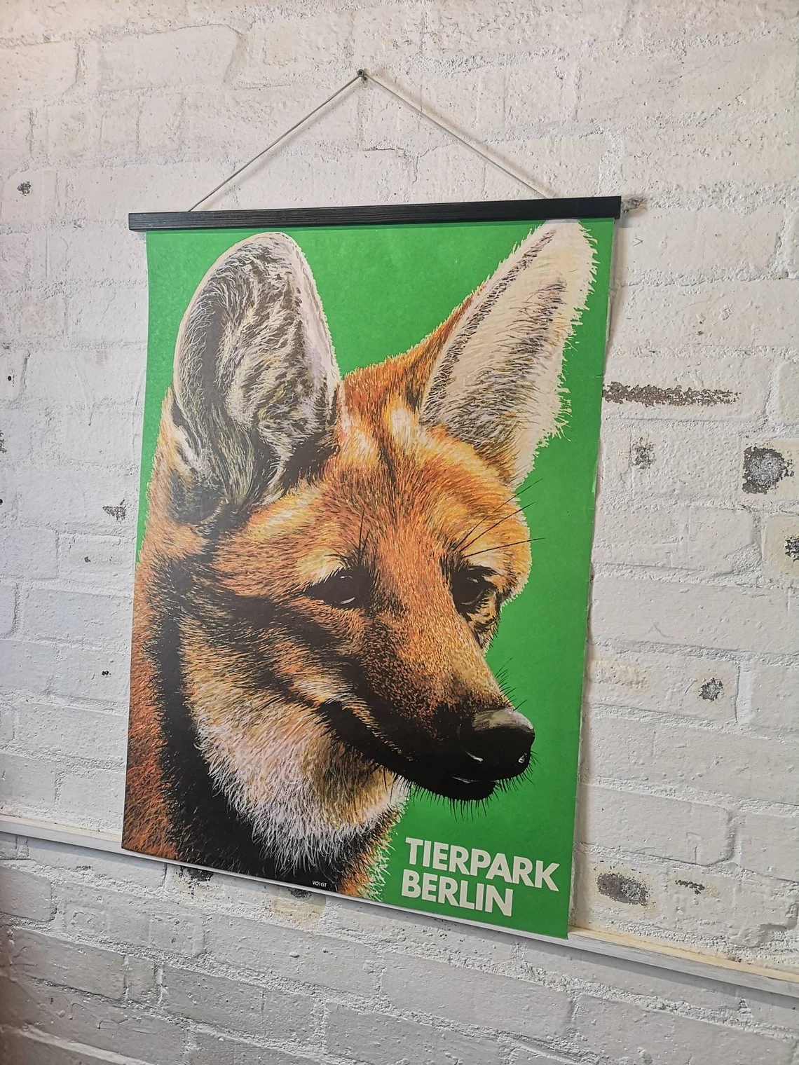 Vintage 1980s Tierpark Berlin Original Zoo Poster Advertising Of A Fox