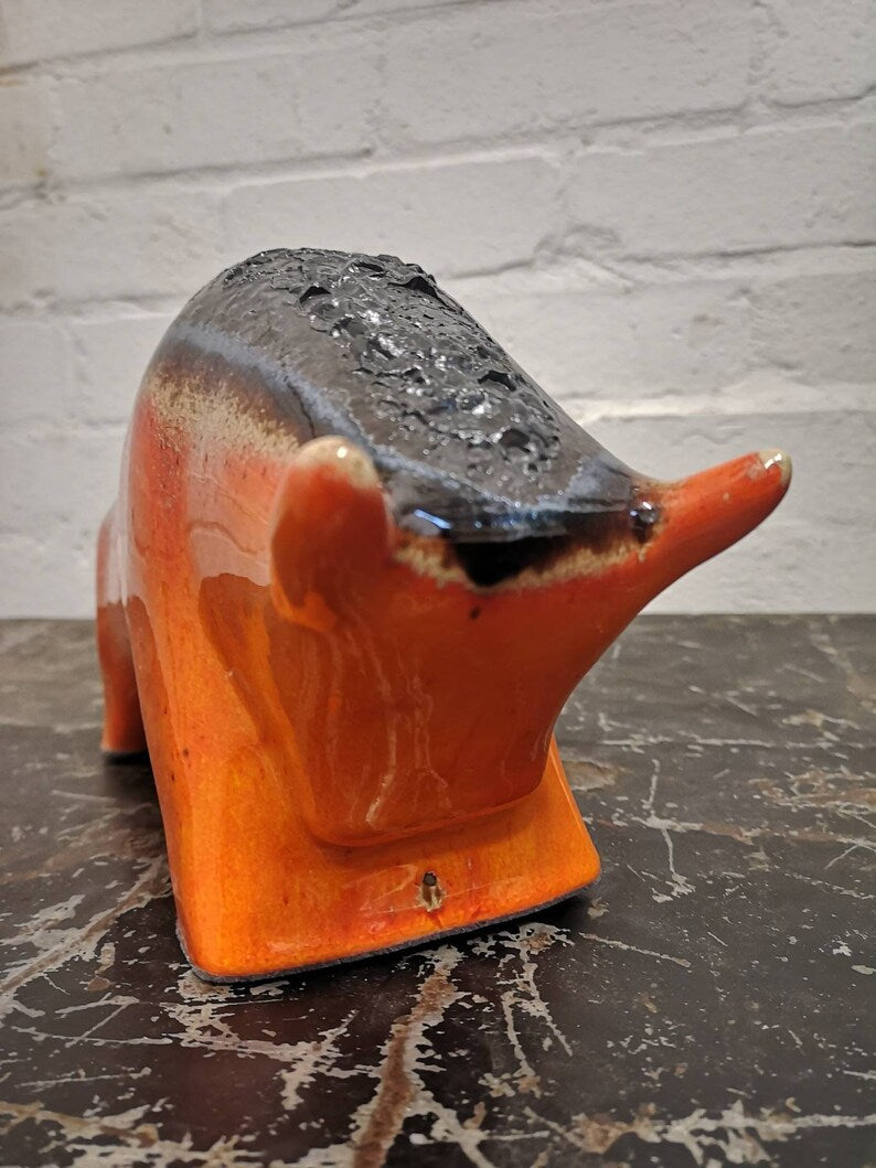 Otto Keramik Ceramic Bull West German Pottery Fat Lava