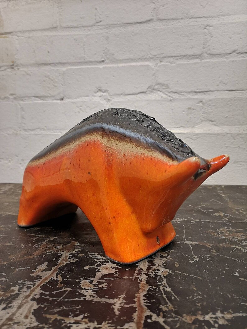 Otto Keramik Ceramic Bull West German Pottery Fat Lava