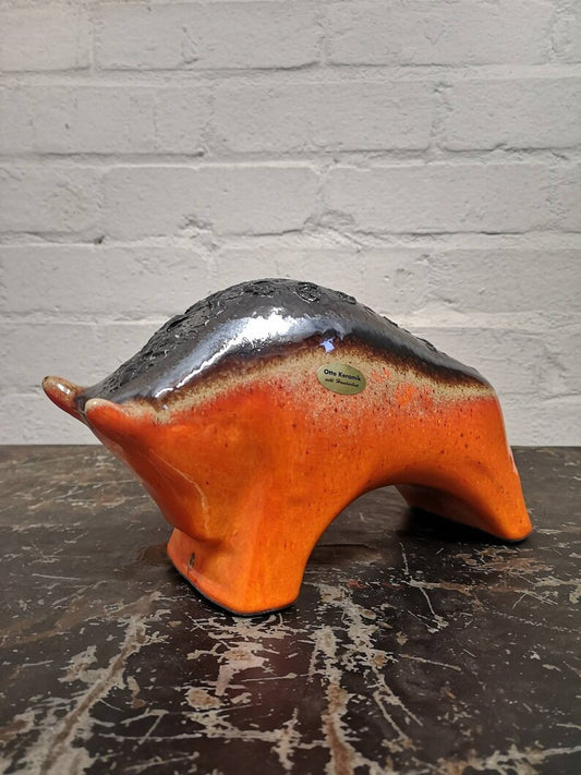 Otto Keramik Ceramic Bull West German Pottery Fat Lava