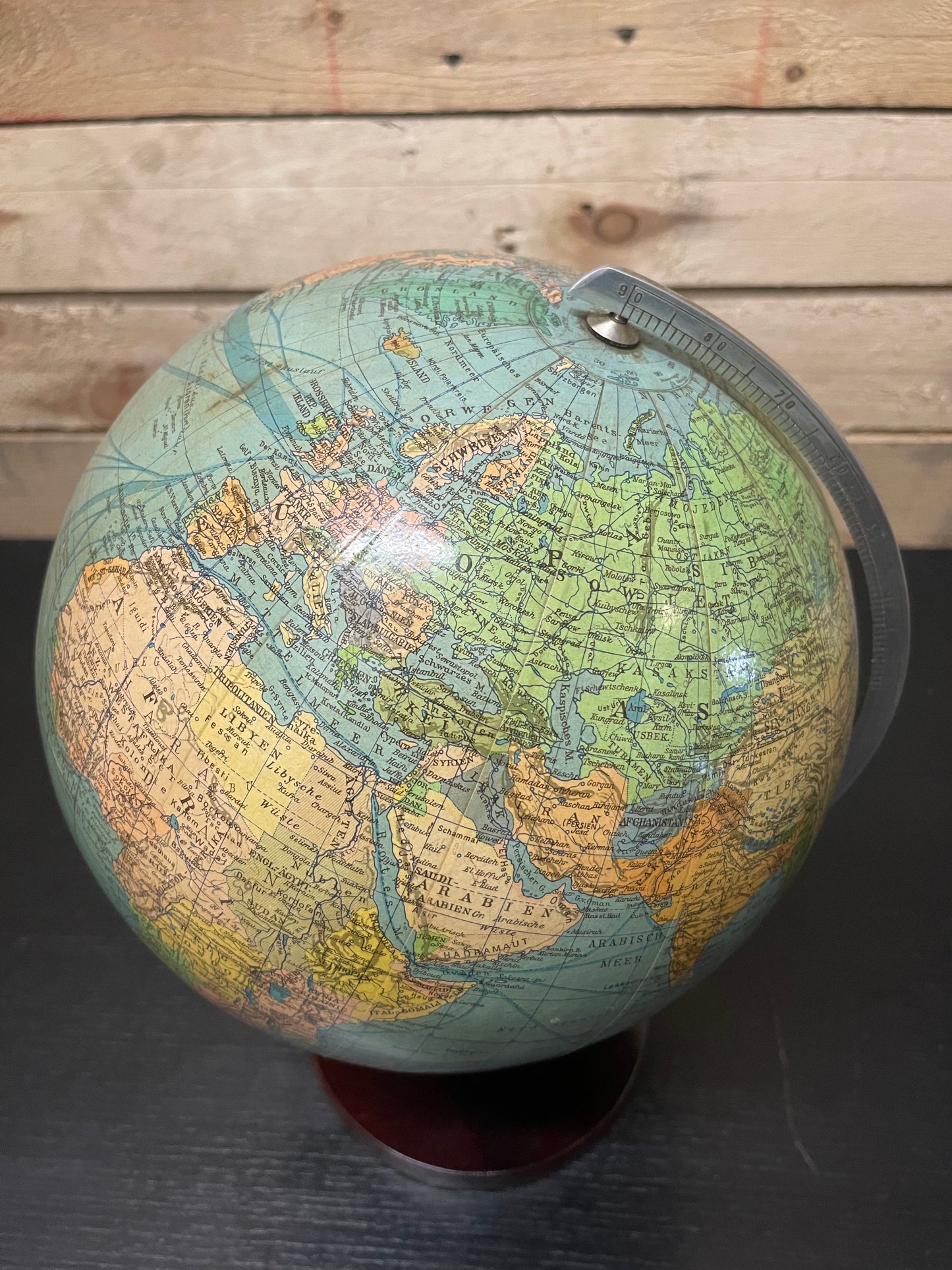 Vintage 1970s German Table Globe By Renowned Makers Columbus