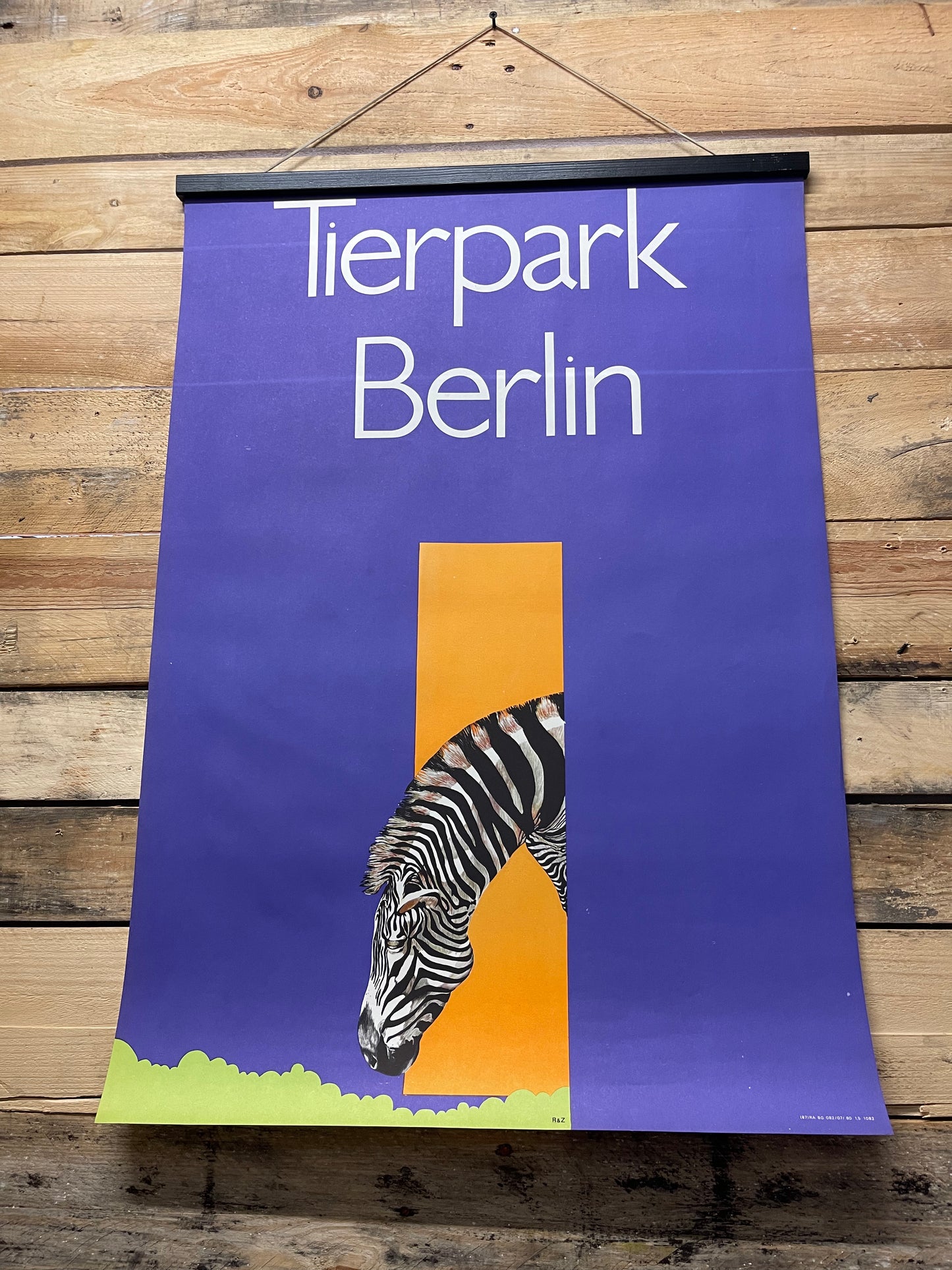 Vintage 1980s Tierpark Berlin Original Zoo Poster Advertising Of A Zebra