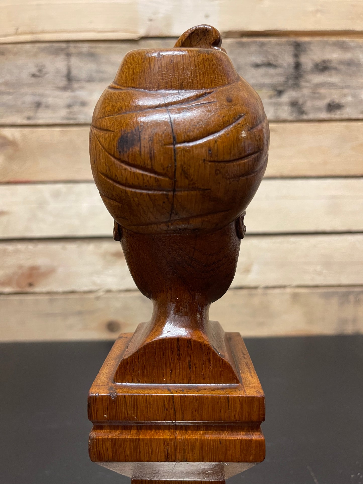 WW2 Hand Carved Trench Art Bust Of Man With Turban