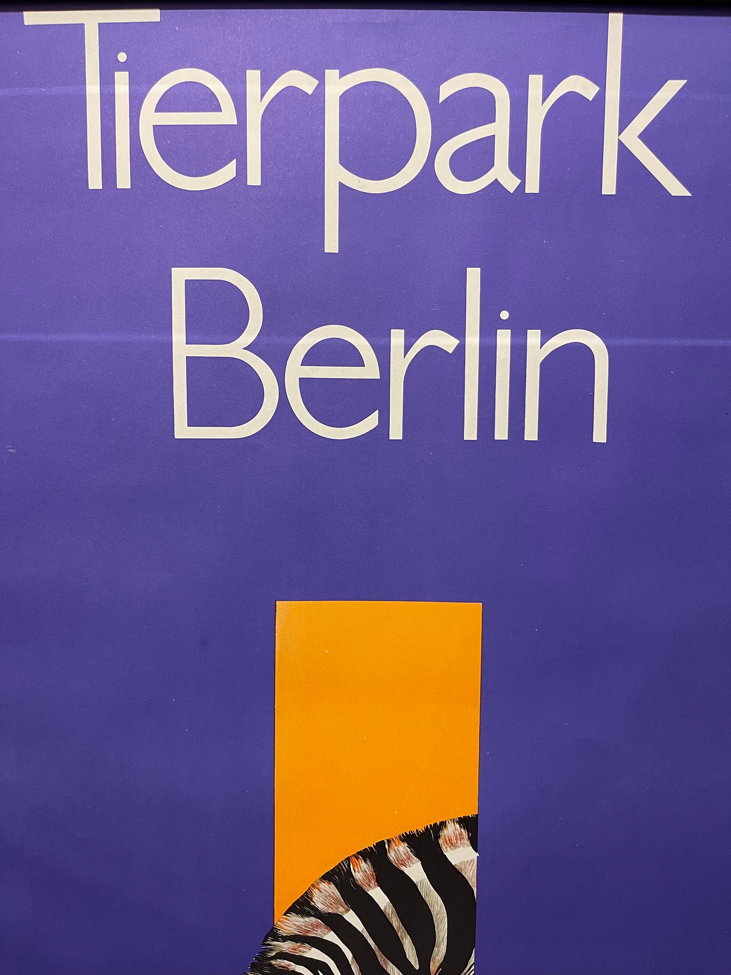 Vintage 1980s Tierpark Berlin Original Zoo Poster Advertising Of A Zebra