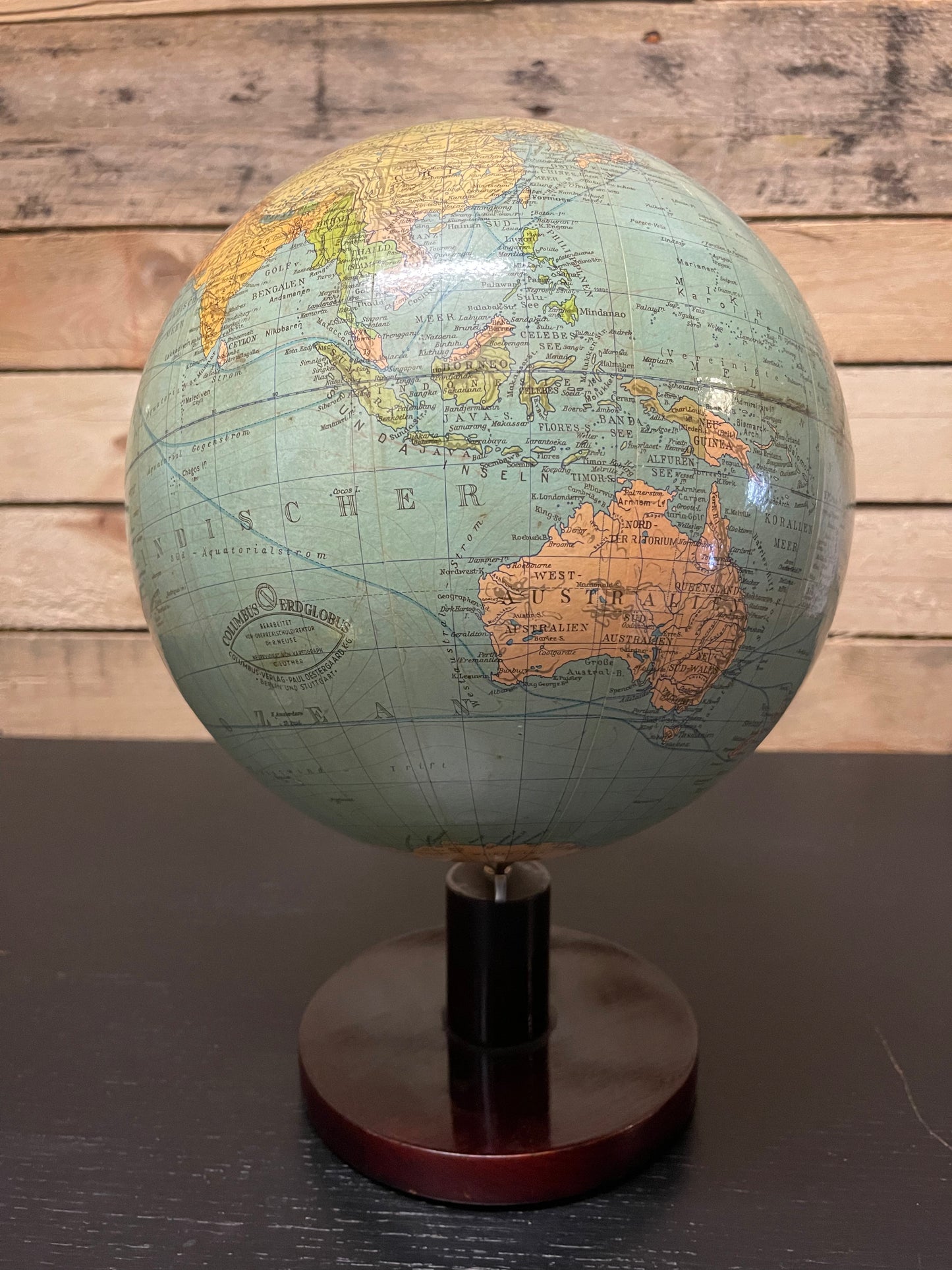 Vintage 1970s German Table Globe By Renowned Makers Columbus