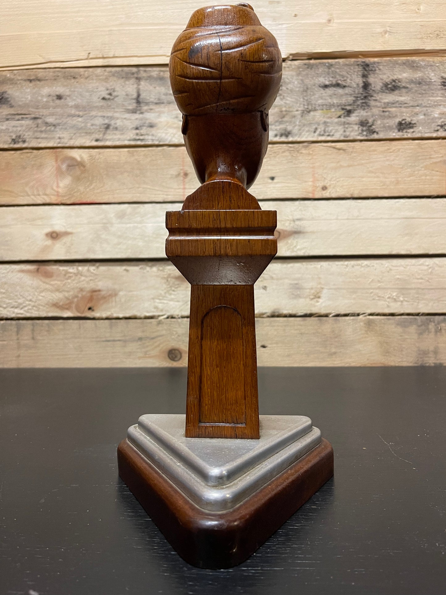 WW2 Hand Carved Trench Art Bust Of Man With Turban