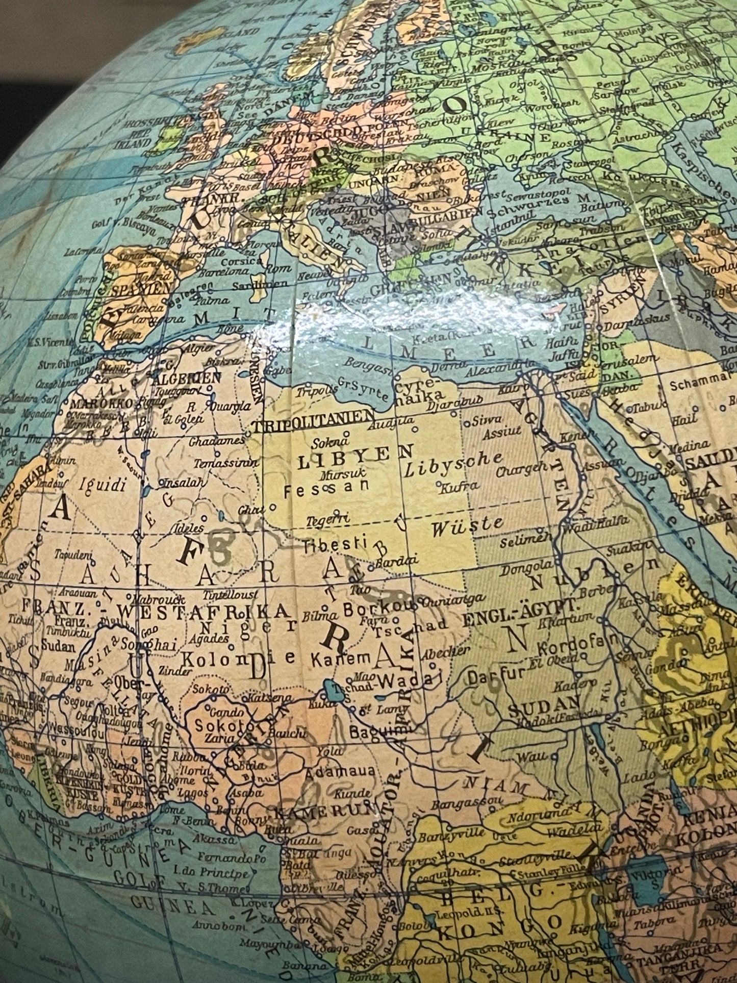 Vintage 1970s German Table Globe By Renowned Makers Columbus