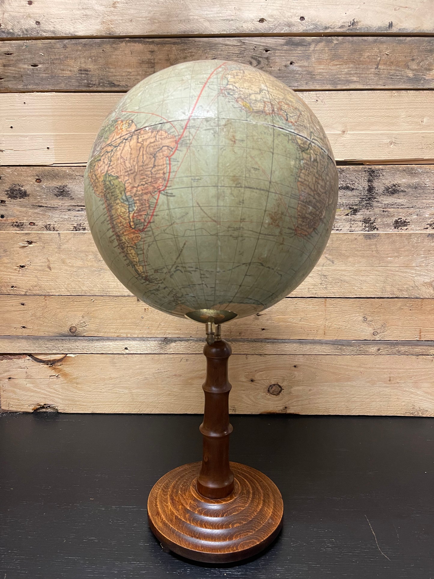 German Antique Table Globe By Paul Räth & Dr A Krause, Leipzig 1920s