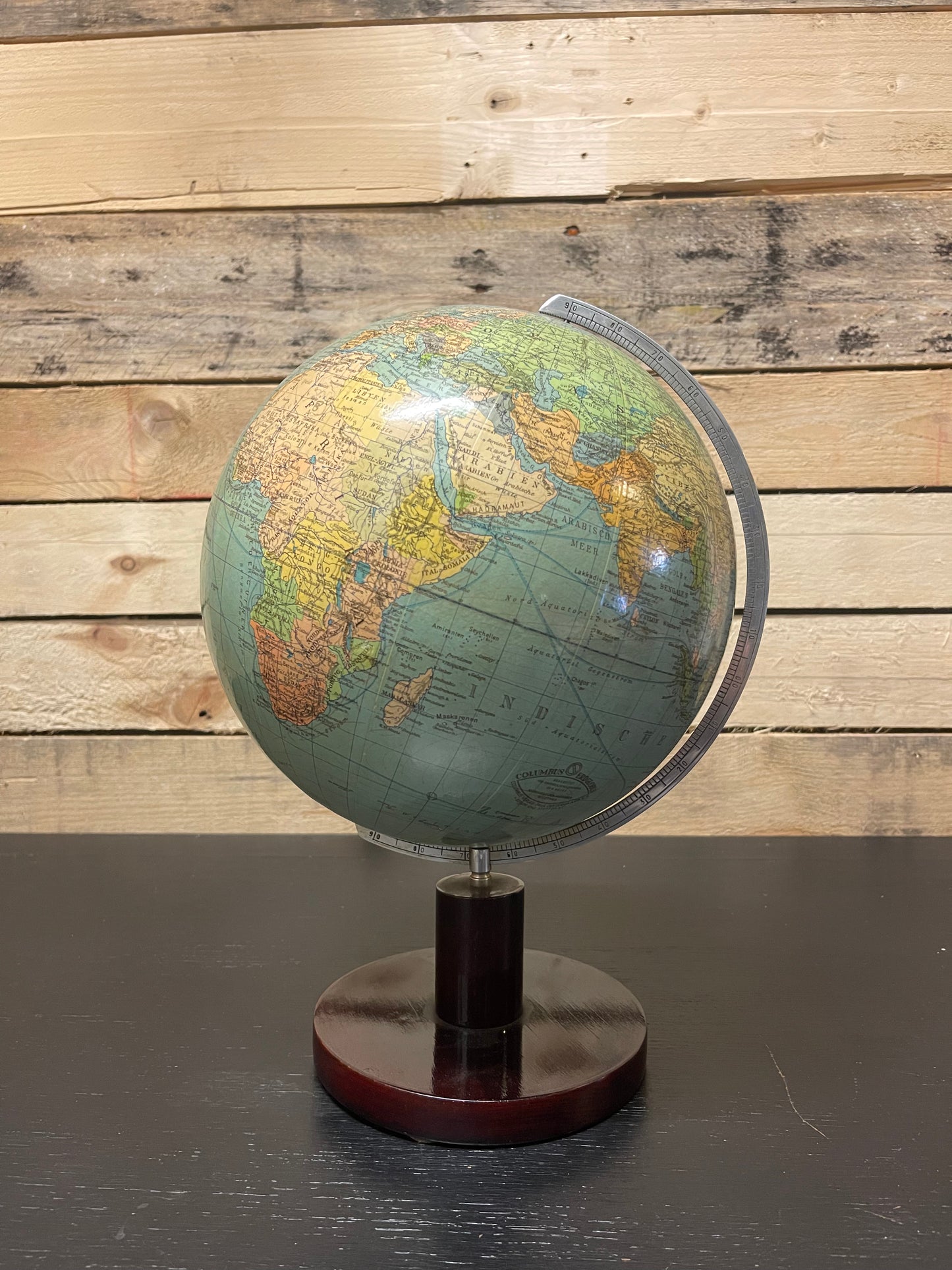 Vintage 1970s German Table Globe By Renowned Makers Columbus
