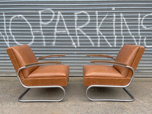 1930s Pair Of Bauhaus Armchairs By W H Gispen For Mücke Melder / Thonet S-411