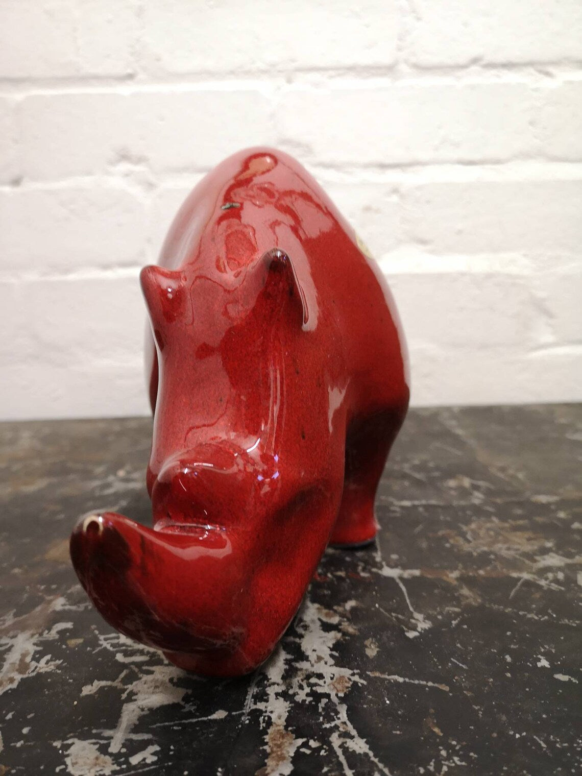 Exclusive Otto Keramik Ceramic Rhino West German Pottery Fat Lava