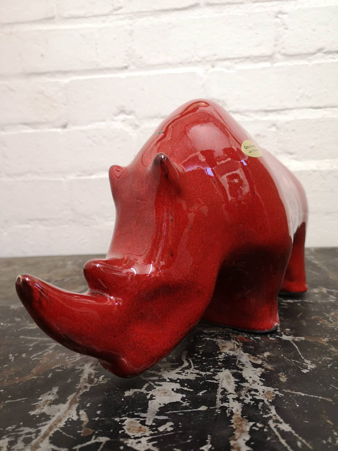 Exclusive Otto Keramik Ceramic Rhino West German Pottery Fat Lava