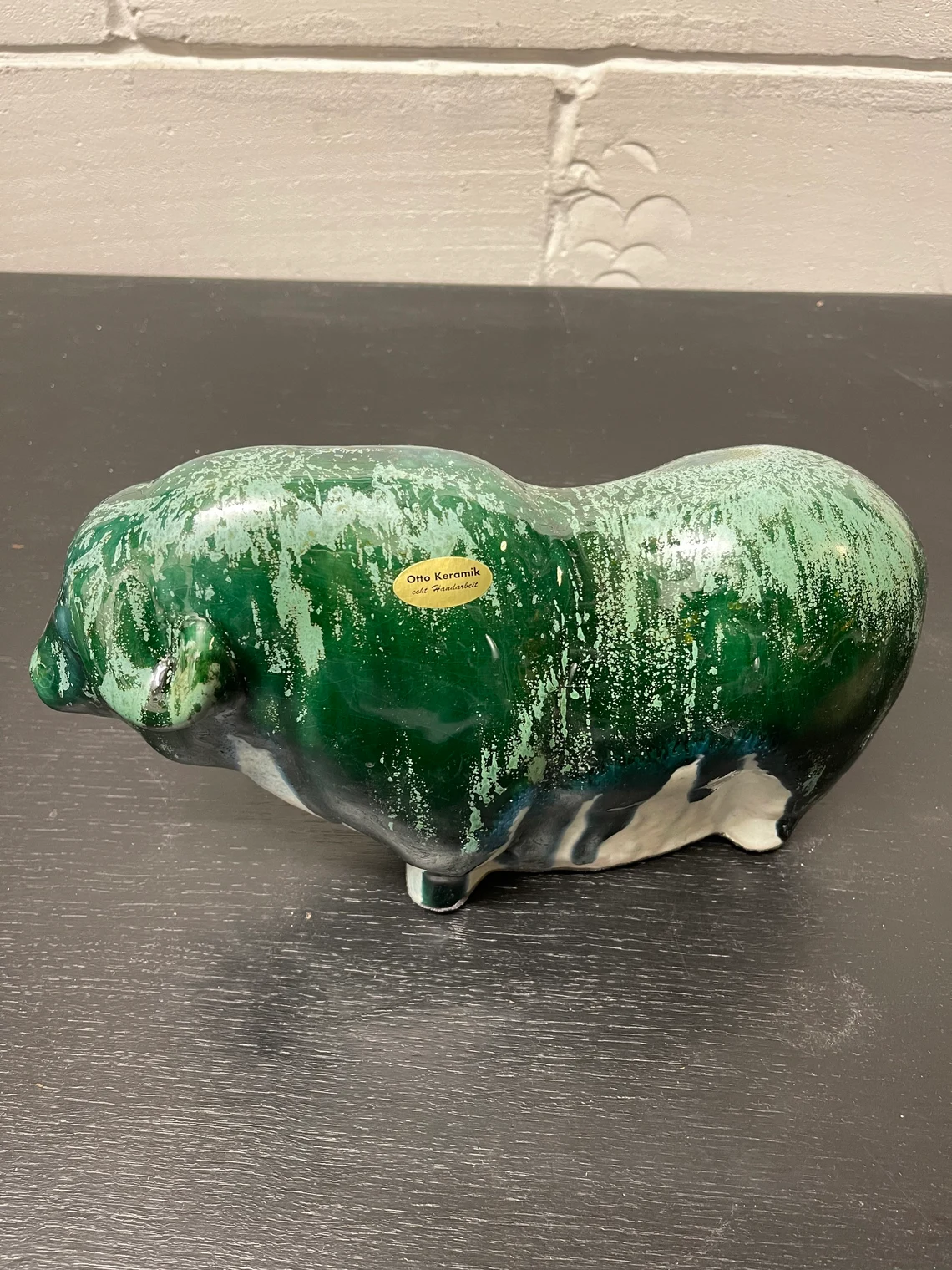 Otto Keramik Ceramic Buffalo West German Pottery Fat Lava