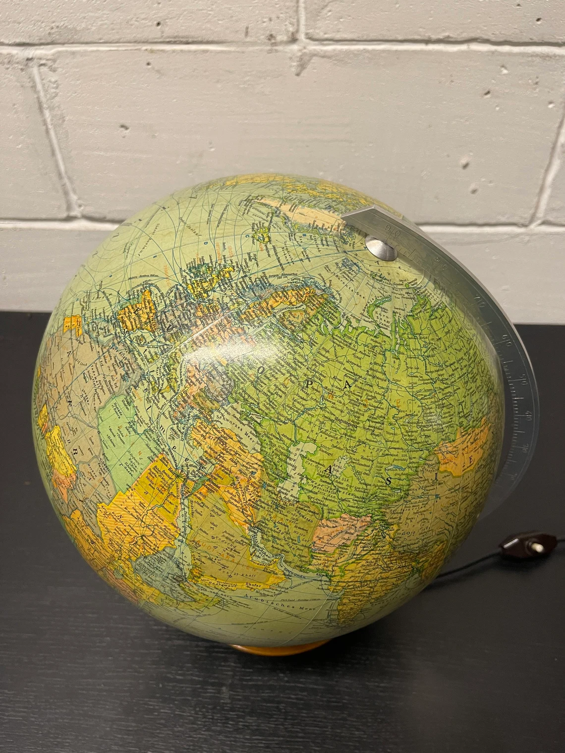 Vintage 1960s German Glass Globe Lamp By JRO Globus Munchen