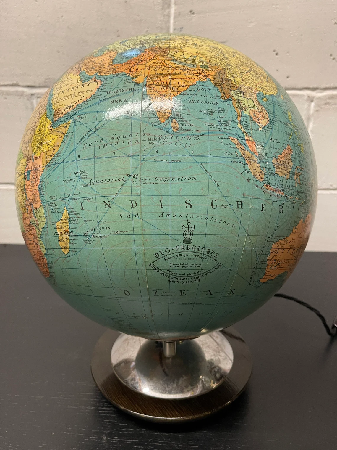 Vintage 1960s DBG Duo Glass Globe Lamp Darmstadt Germany