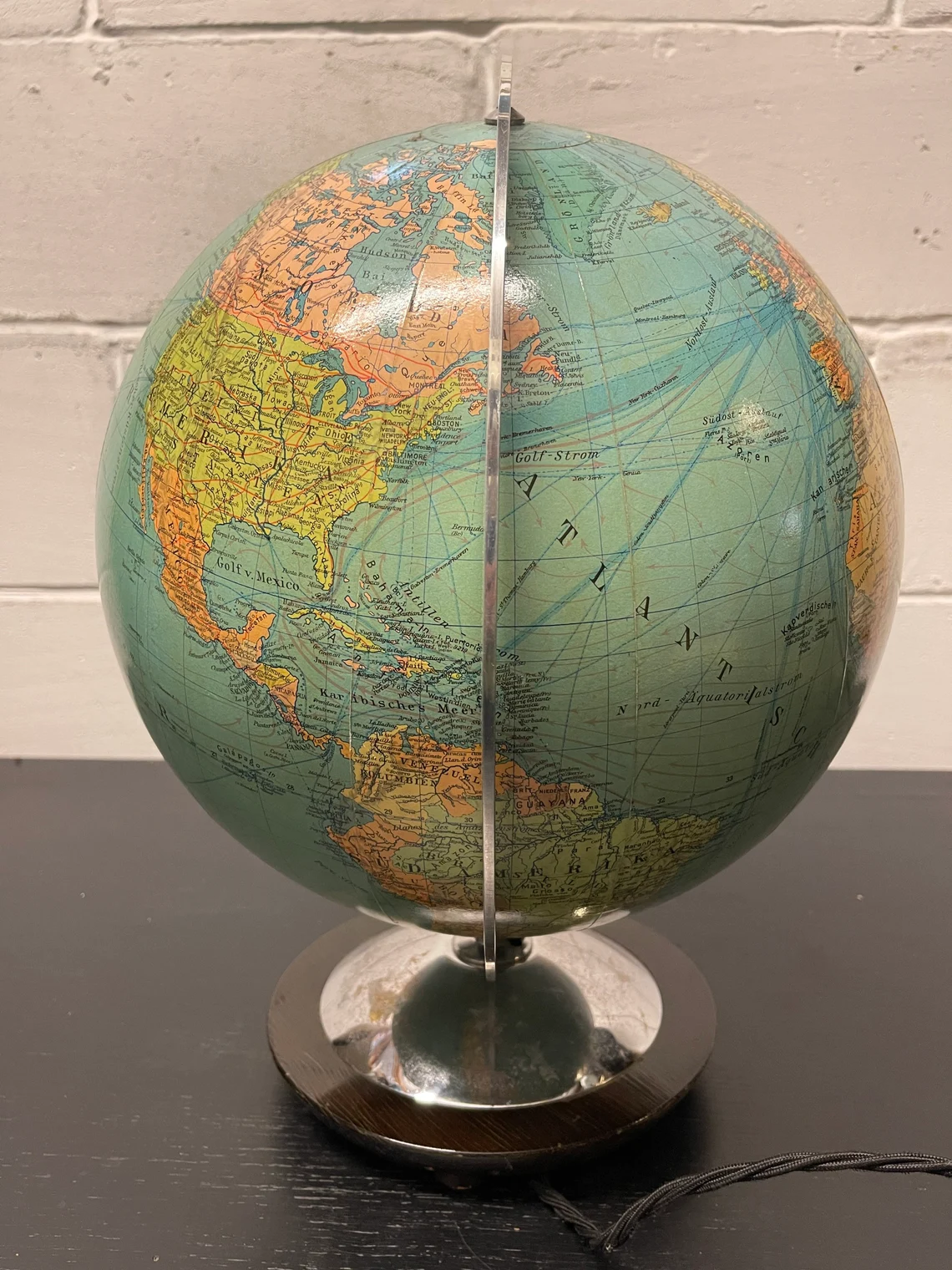 Vintage 1960s DBG Duo Glass Globe Lamp Darmstadt Germany
