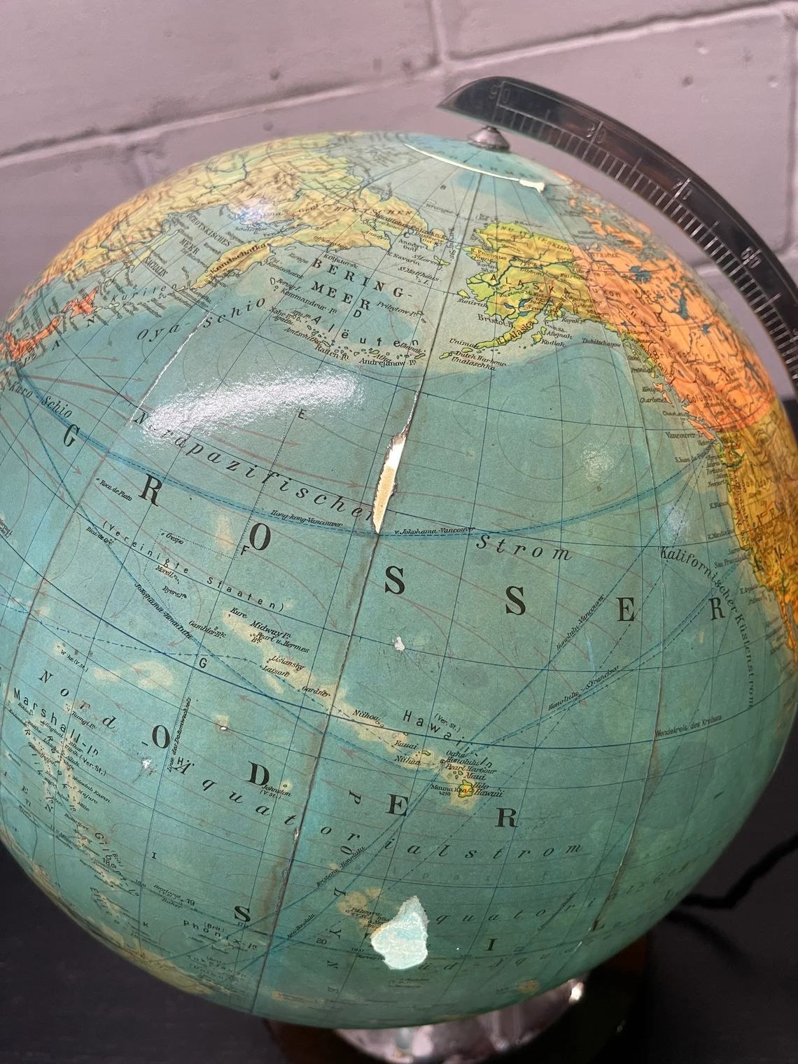 Vintage 1960s DBG Duo Glass Globe Lamp Darmstadt Germany