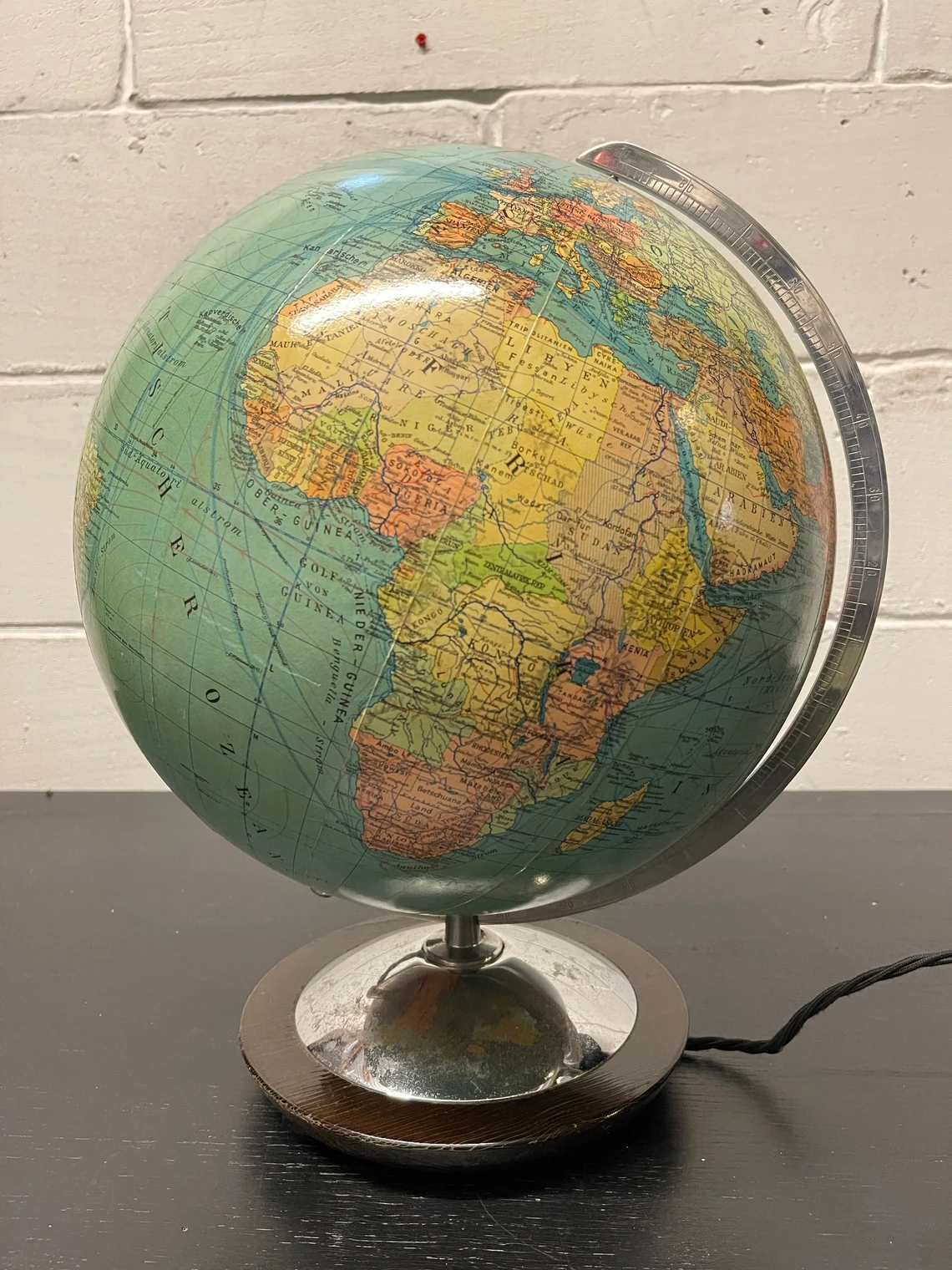 Vintage 1960s DBG Duo Glass Globe Lamp Darmstadt Germany